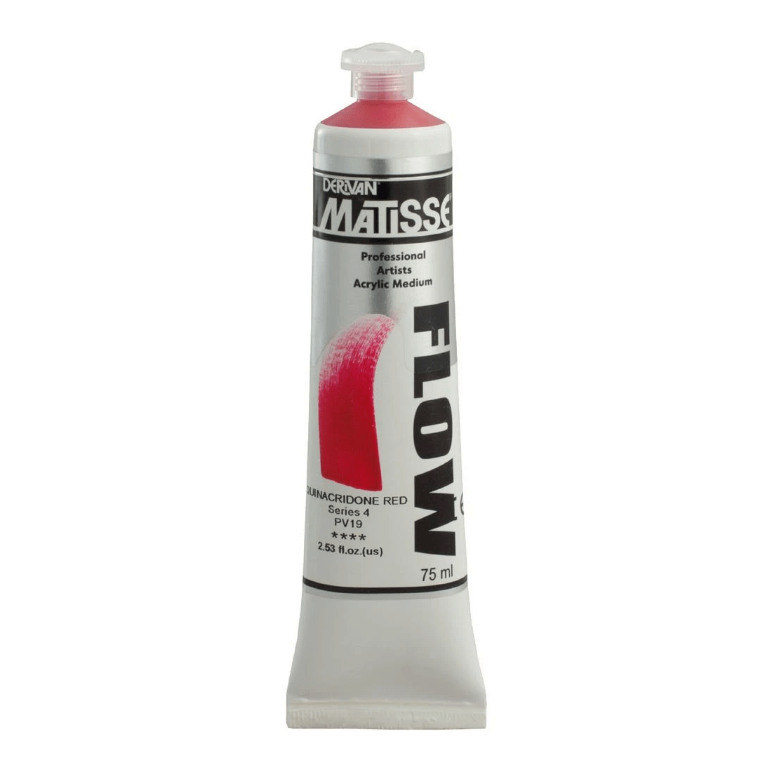 1 Derivan Matisse Flow Paint 75mL Quinacridone Red S4, 1 of 2