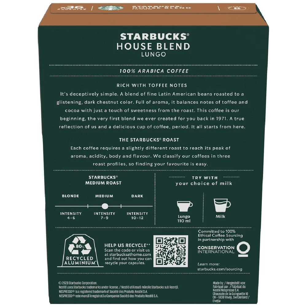 3 Nespresso Starbucks House Blend Coffee Capsules 36 Pack, 3 of 4