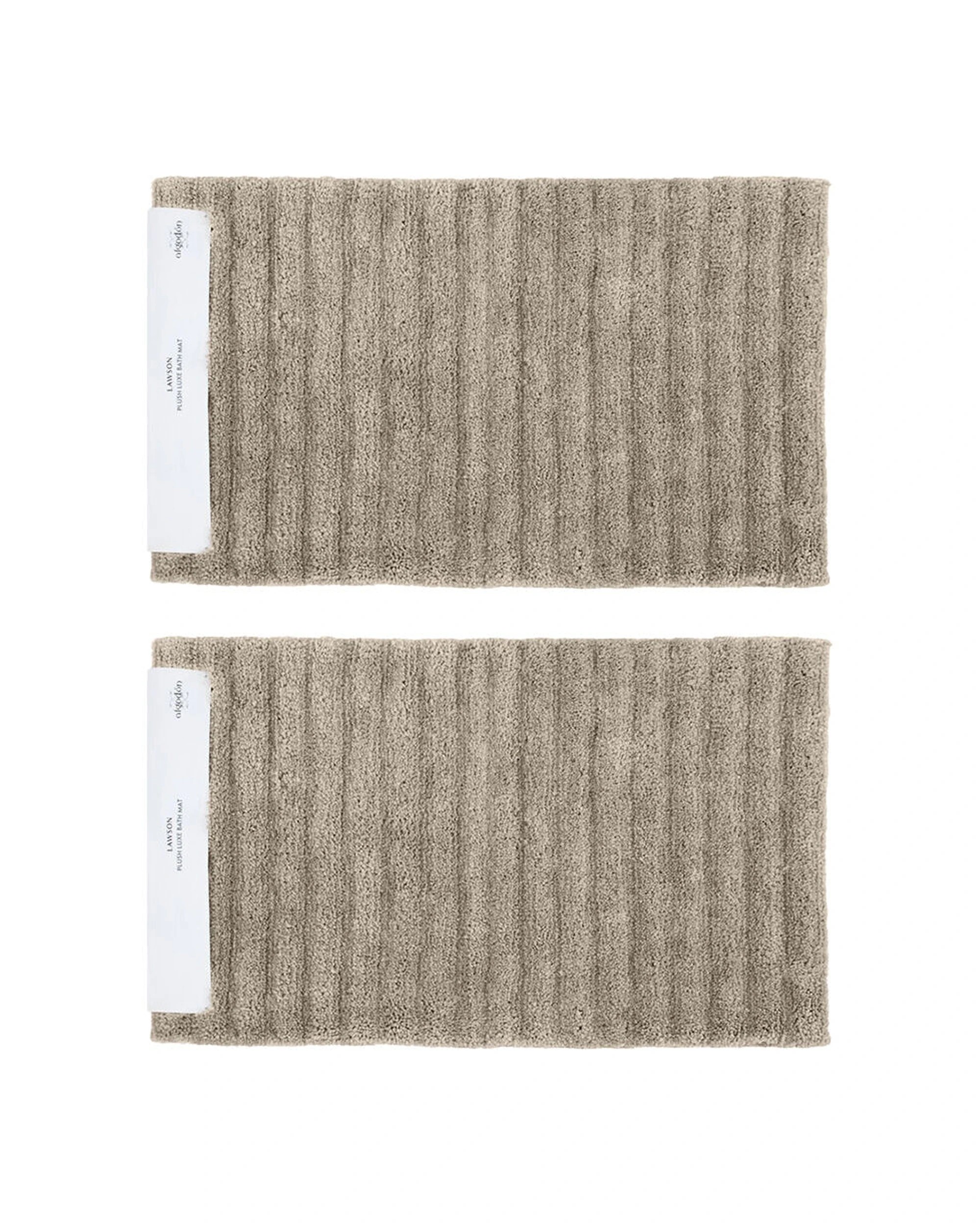 1 Algodon 2PK Lawson Plush Bath Runner Non-Slip Soft Mat 50x80cm - Beige, 1 of 4