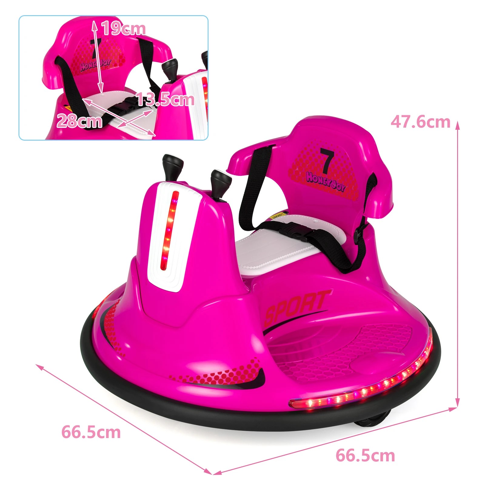 3 Costway 360° Spin Kids Bumper Car Electric Ride On Vehicle, 3 of 5