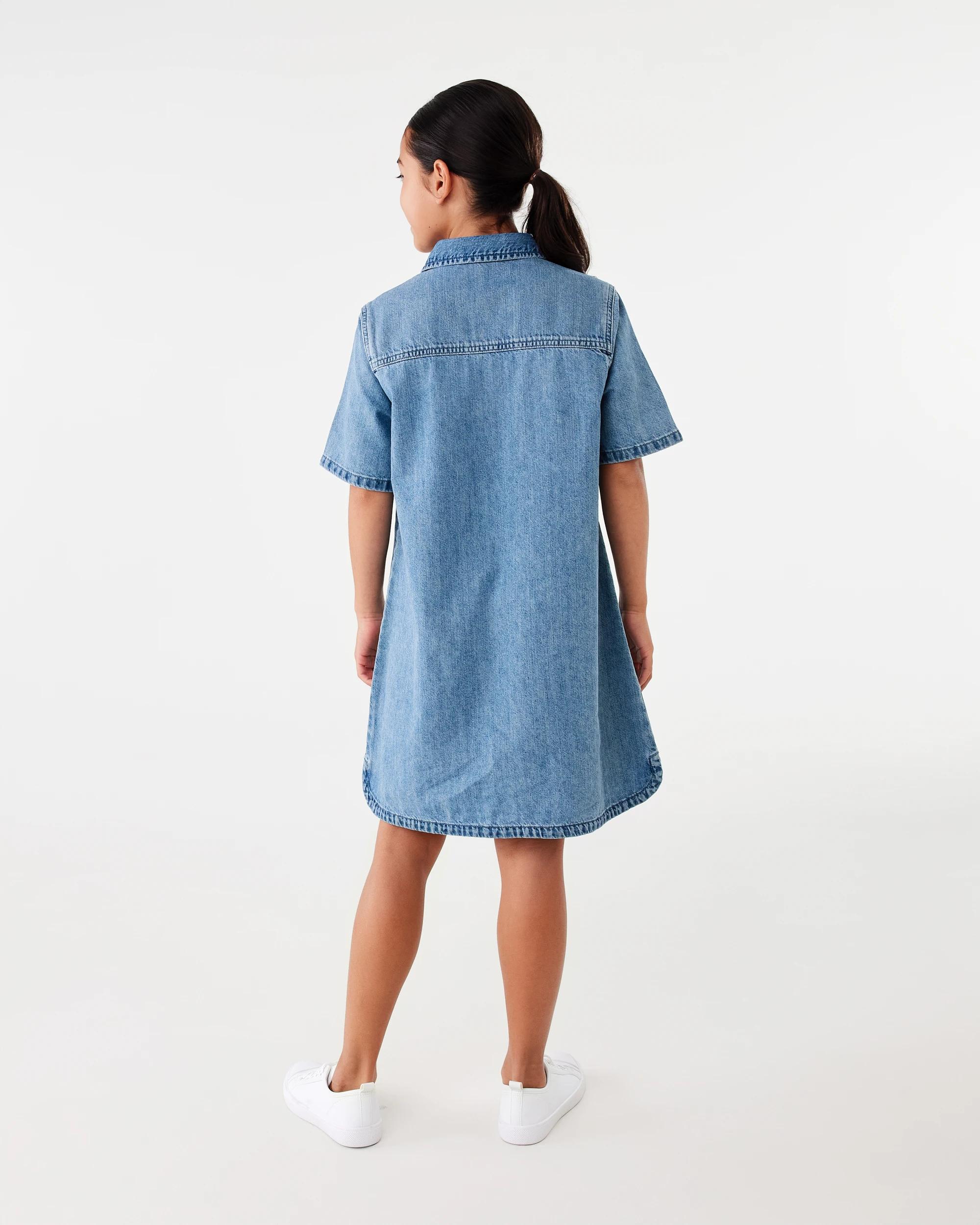 7 Denim Shirt Dress Mid Denim, 7 of 7