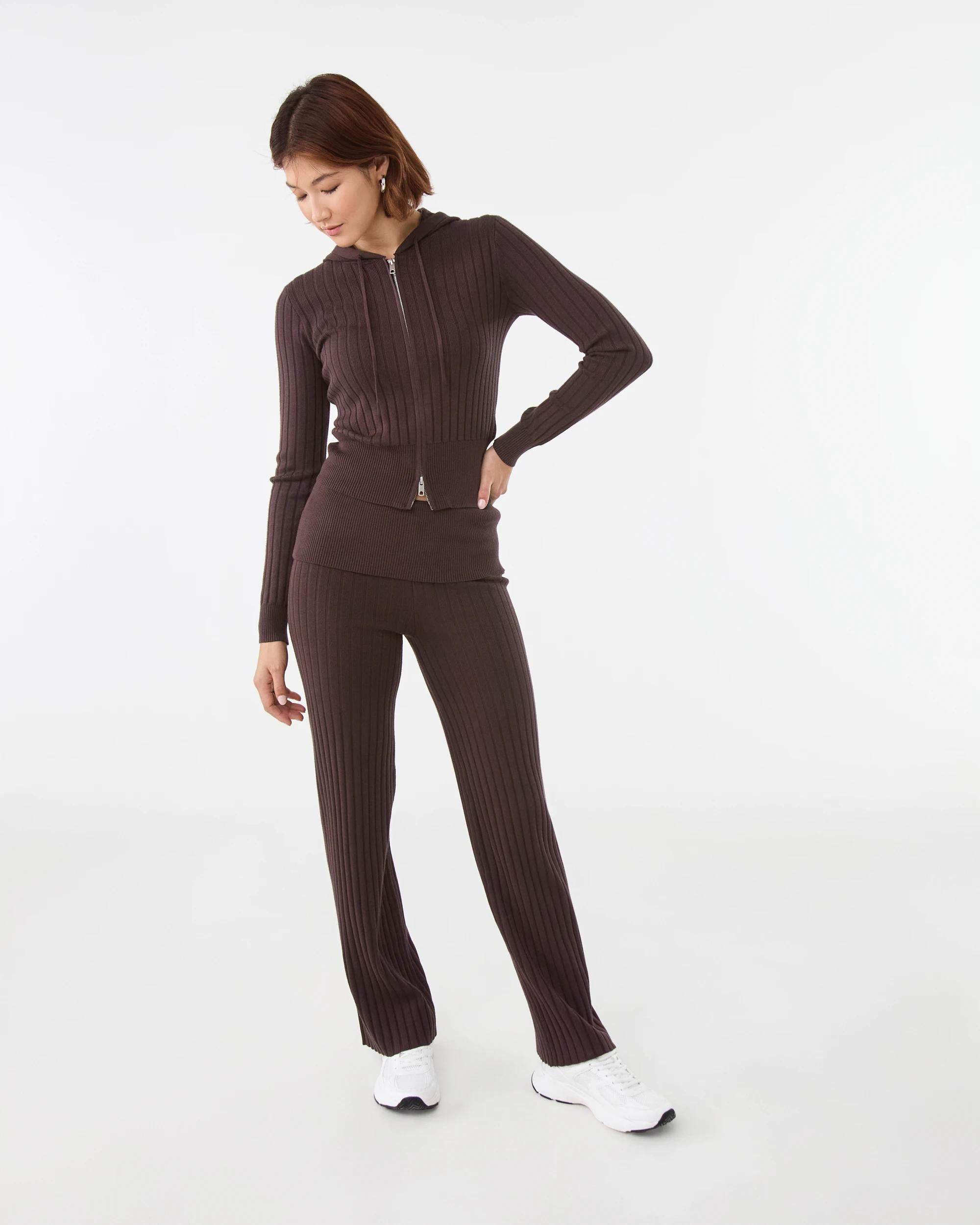 2 Knit Hoodie Choc Plum, 2 of 8