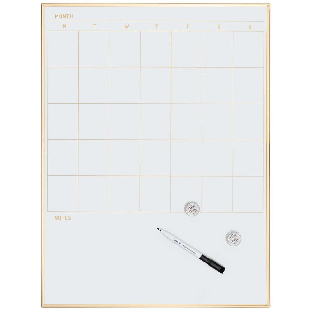1 J.Burrows Monthly Planner Whiteboard 600 x 450mm Gold, 1 of 3