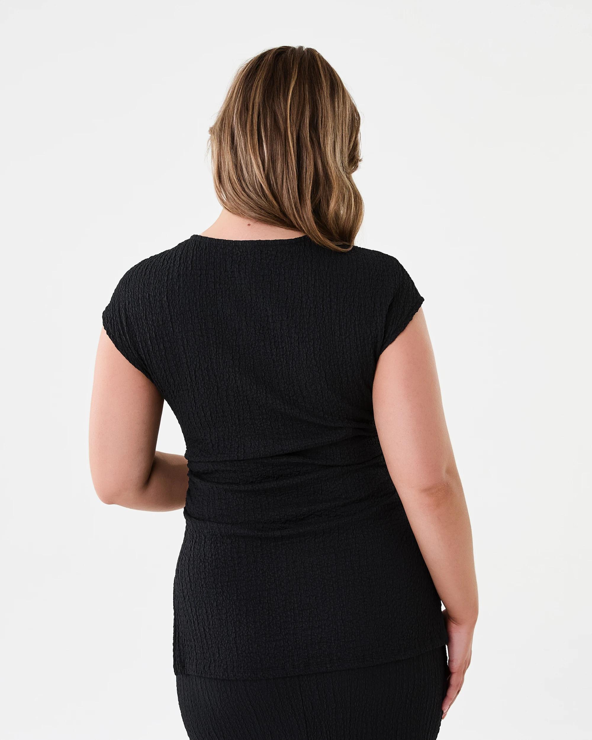 3 Short Sleeve Textured T-shirt Black, 3 of 7