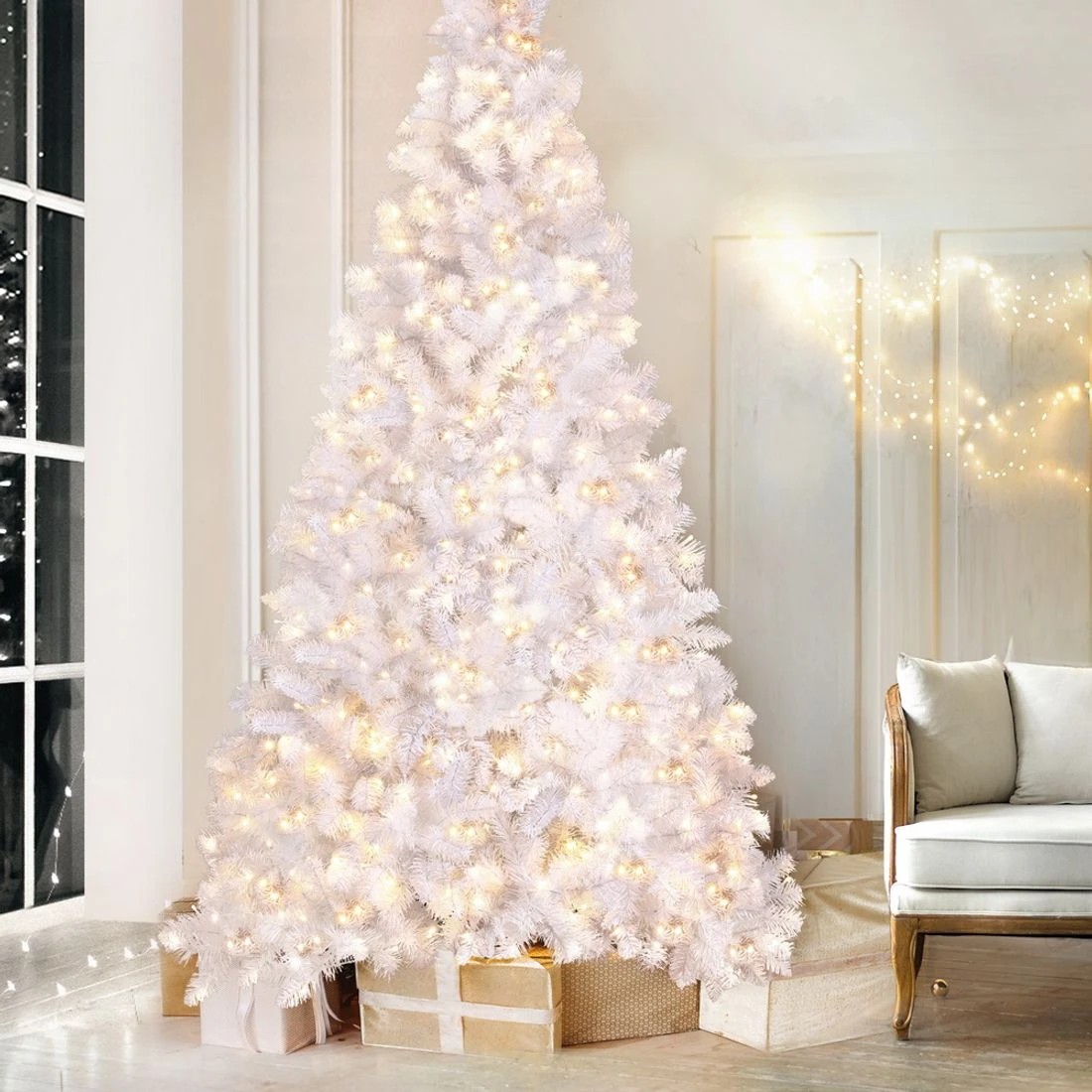 1 Jingle Jollys Christmas Tree 2.1m 500 Led Xmas Tree Decorations 1260 Tips Lush Foliage Sturdy Stand - White, 1 of 7