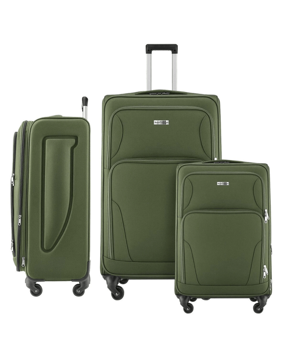 Buon Viaggio 3 Piece Luggage Suitcase Set Soft Carry On Spinner Travel Case