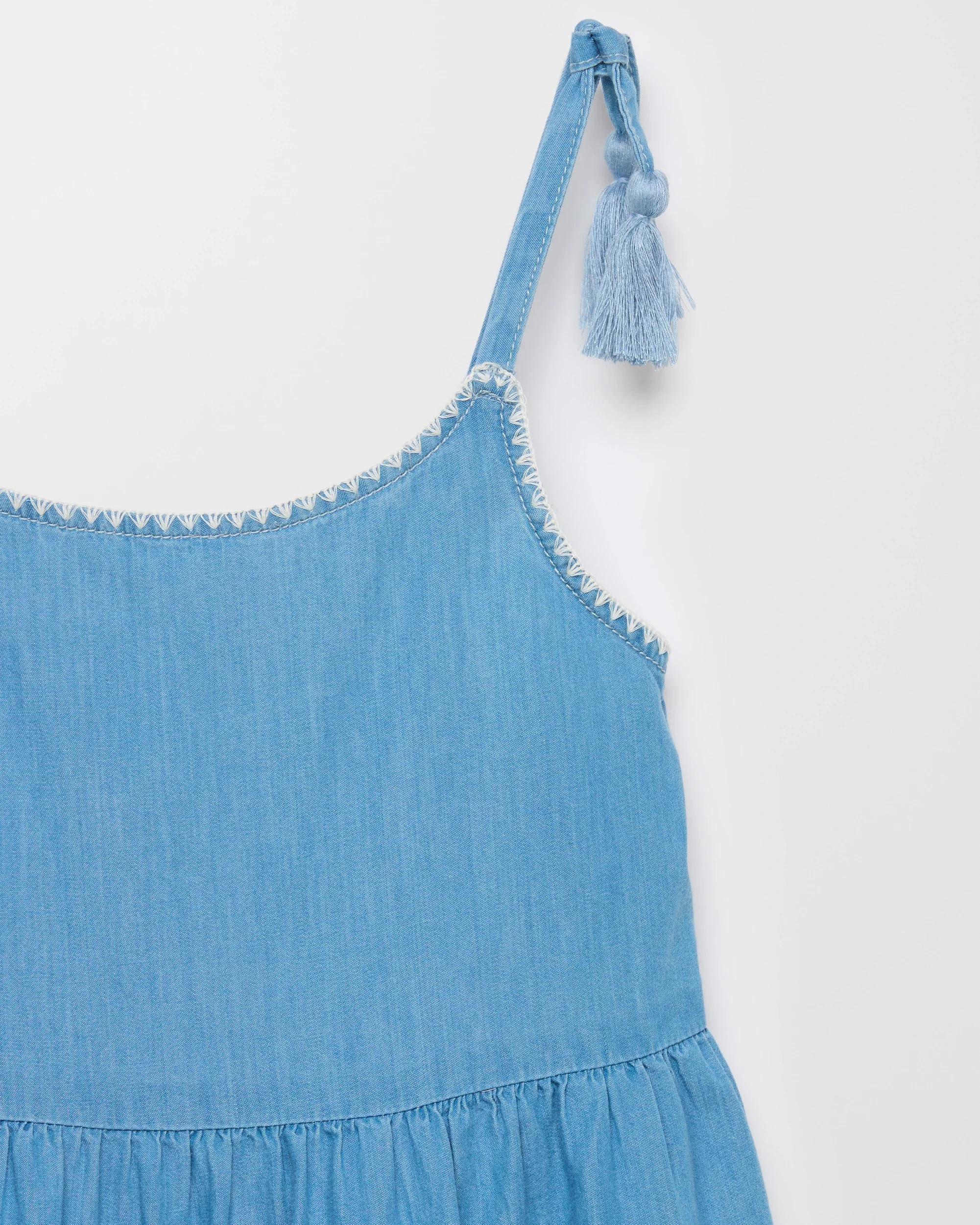 6 Target Kids Australian Cotton Woven Tiered Dress CHAMBRAY, 6 of 6