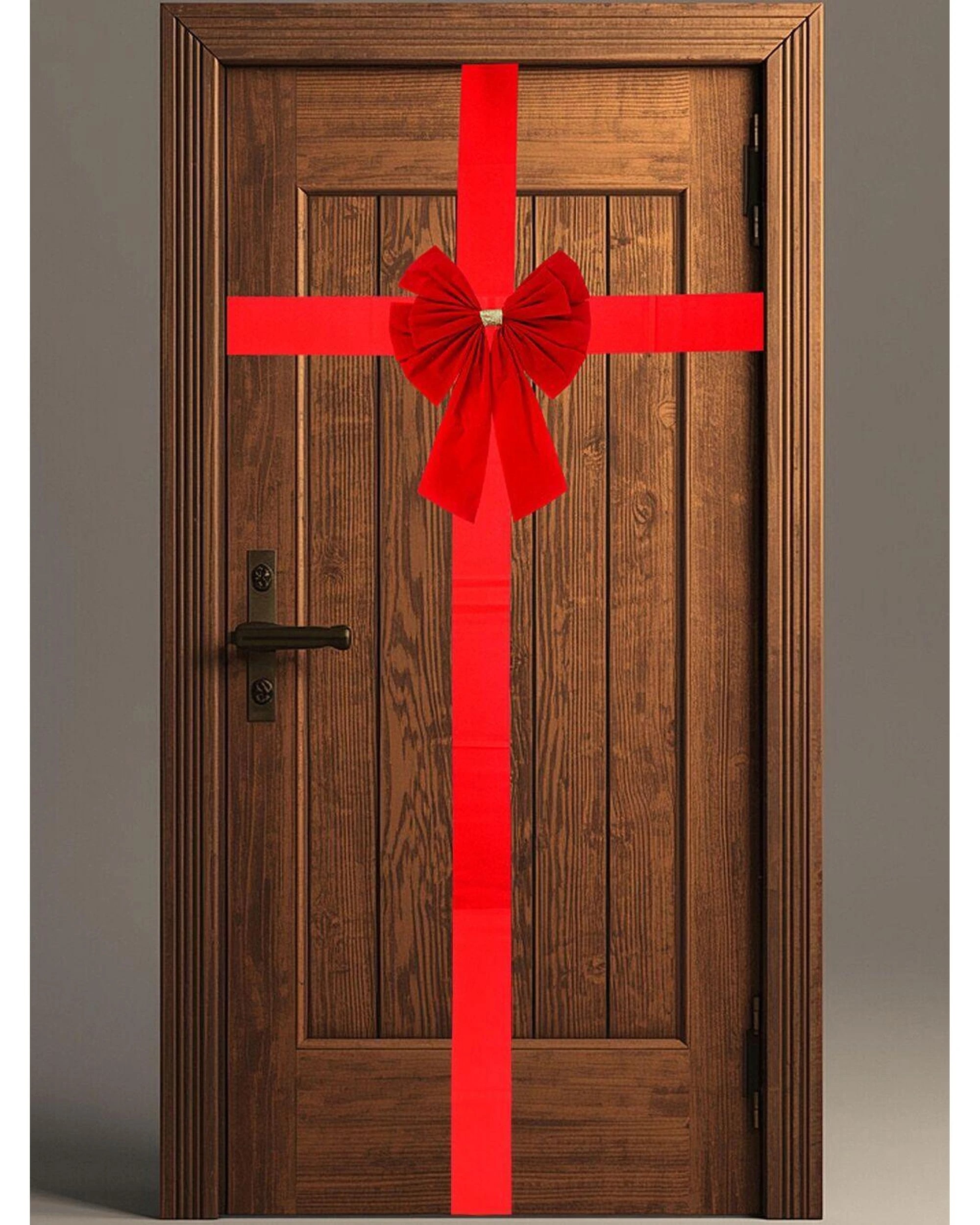 Christmas Warehouse Red Felt Whimsical Monumental Front Door Bow ...