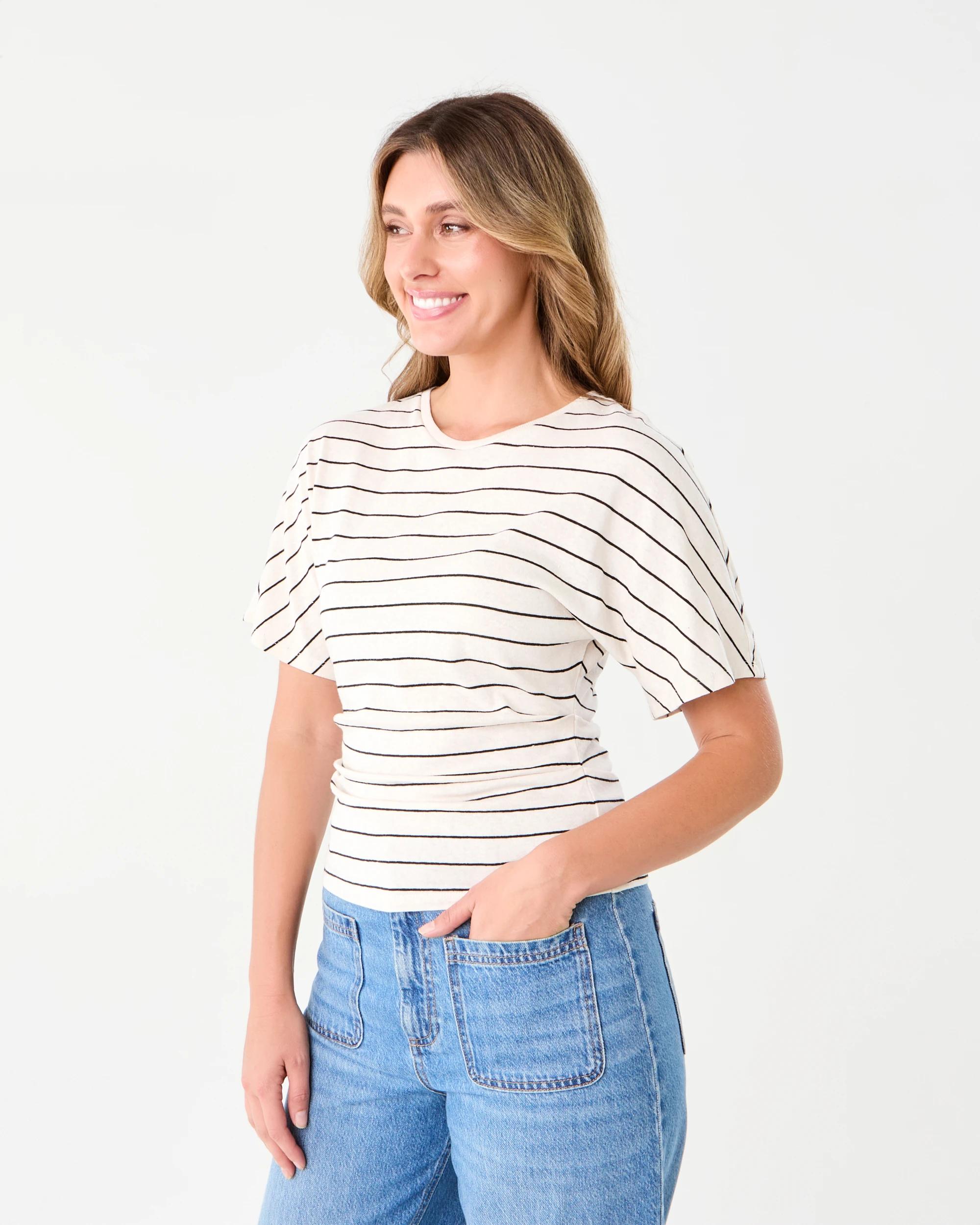 2 Extended Sleeve T-shirt Natstripe, 2 of 6