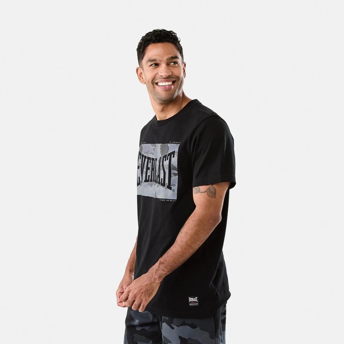 2 Everlast Mens Camo Crew Neck T-shirt Black, 2 of 7