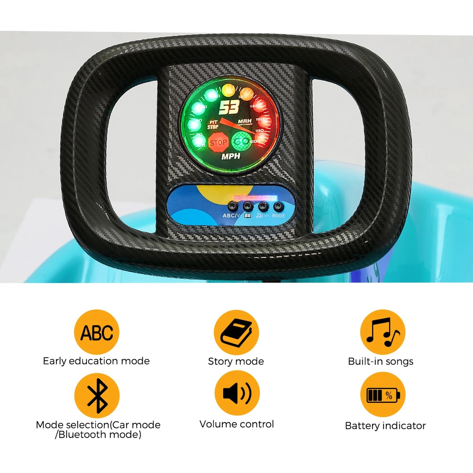 5 Mazam Kids Ride On Car Electric Kart Bluetooth Light Music Remote Control
 - Blue, 5 of 10