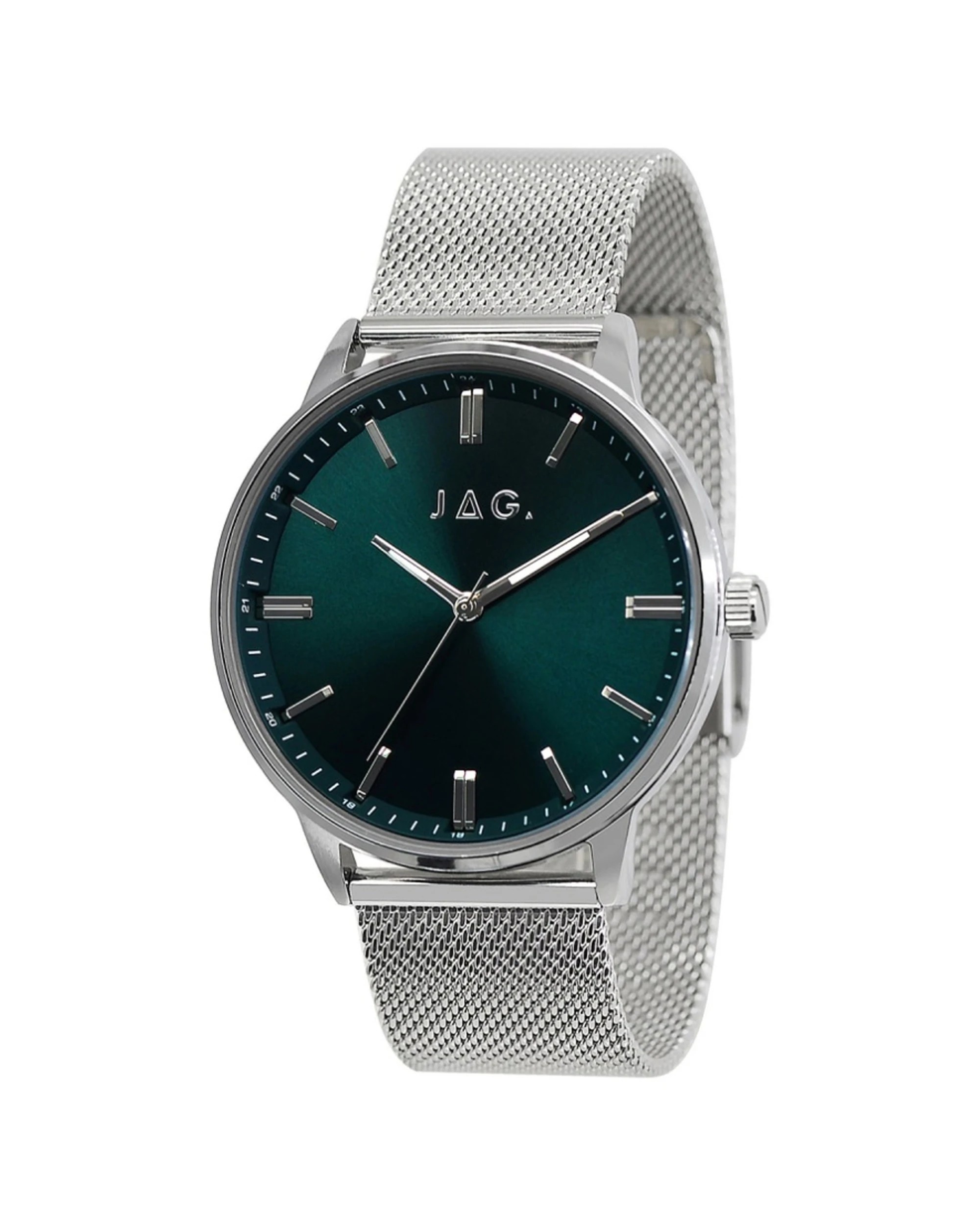 2 JAG Reglan Men's Dark Green Dial Watch 45mm Siver Stainless Steel Band 5 ATM, 2 of 2