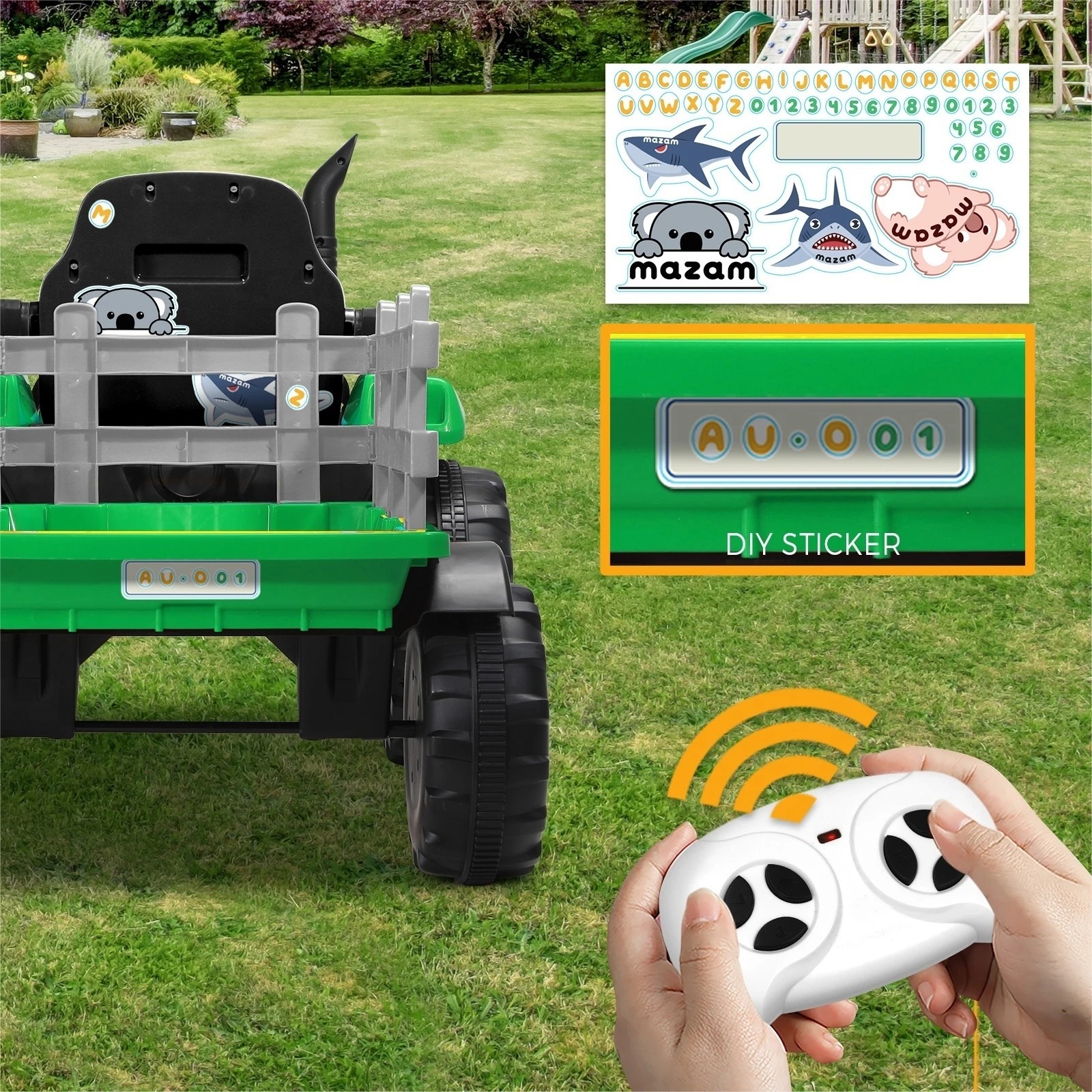 8 Mazam 156 Cm Kids Ride On Car Tractor 12v Remote Control Electric Battery Toy
 - Green, 8 of 10