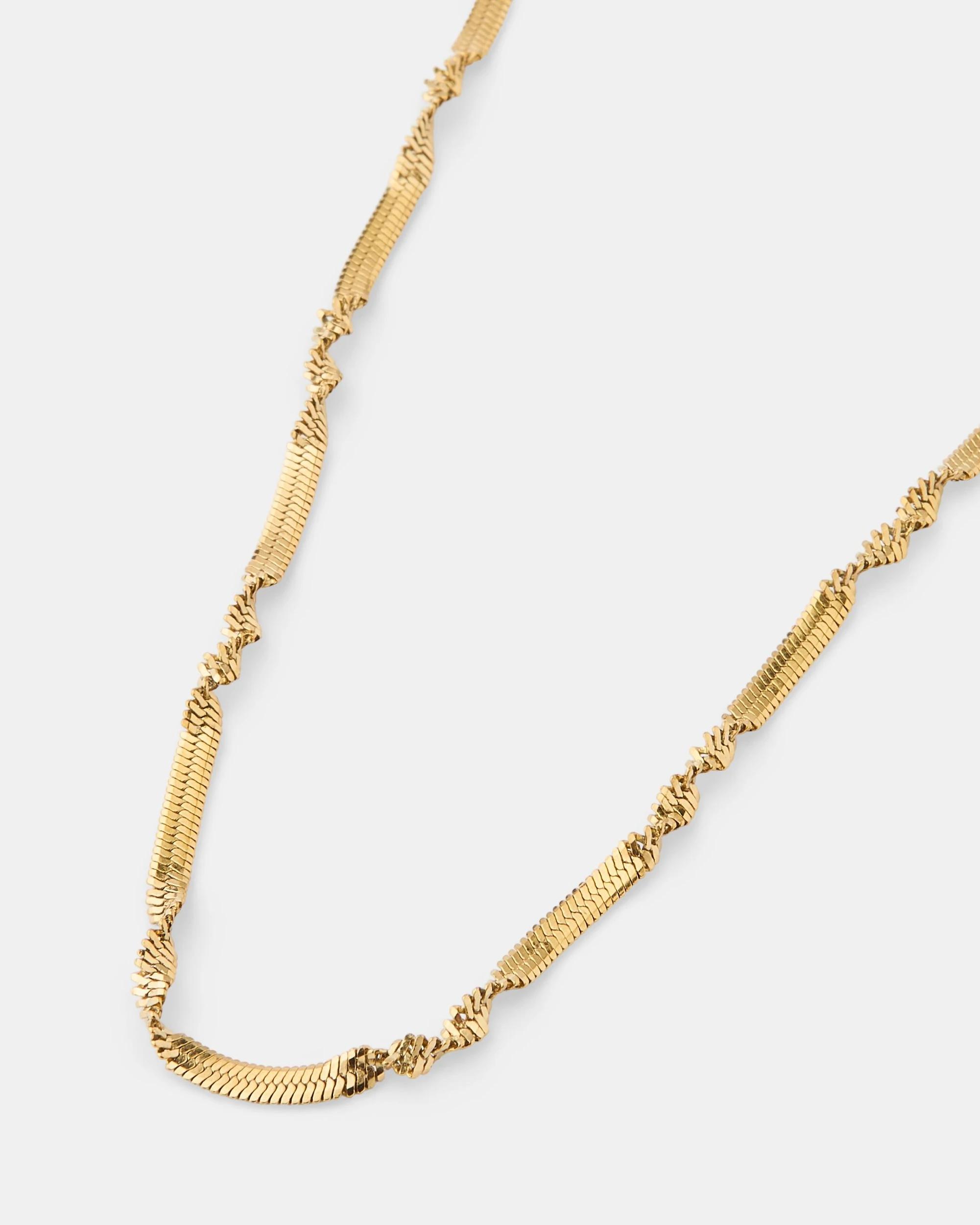 1 Waterproof Stainless Steel Twist Snake Necklace - Gold Tone Gold, 1 of 4