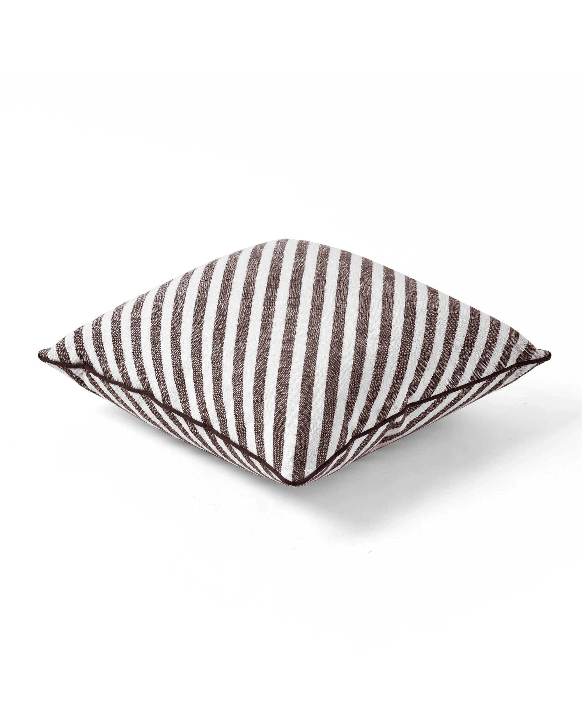 2 Cadence & Co. Oscar Faux Linen Striped Cushion - Cacao, 2 of 5