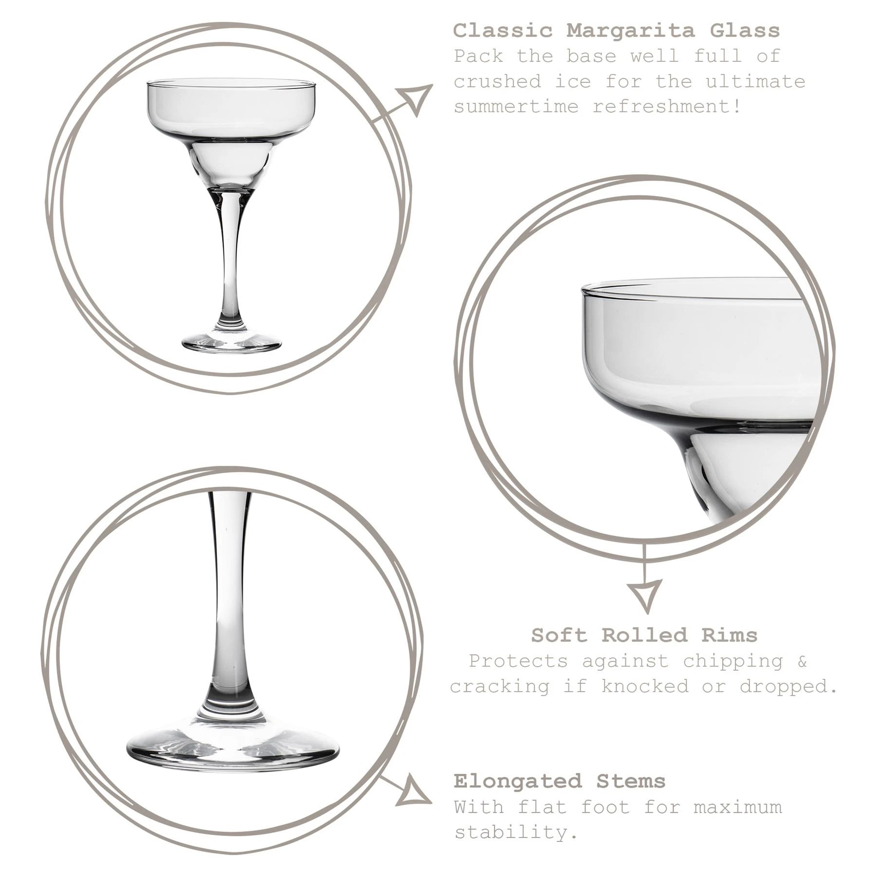 2 LAV Misket Margarita Glasses - 300ml - Clear, 2 of 6