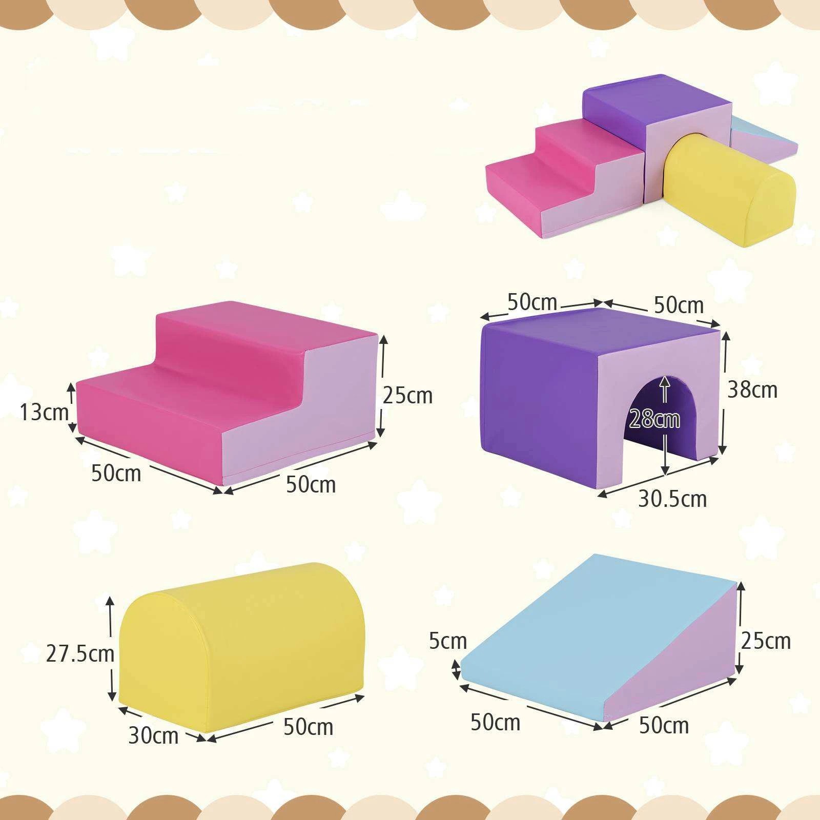 2 Costway 4PCS Soft Corner Climbing Sliding Blocks Climb Foam Play Set - Multi, 2 of 2