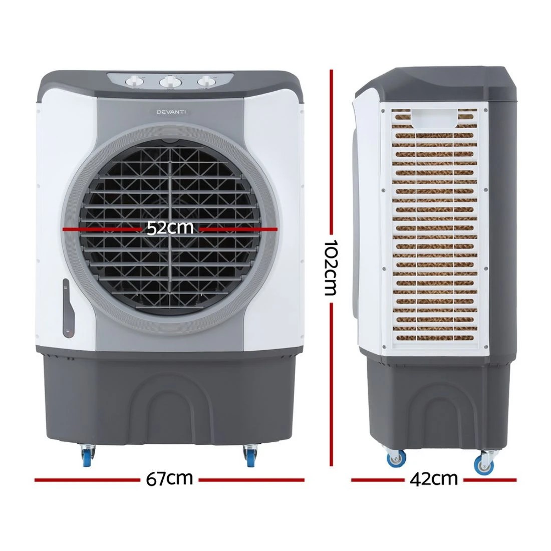 2 Devanti Evaporative Air Cooler Conditioner Commercial 45L - Multi, 2 of 7