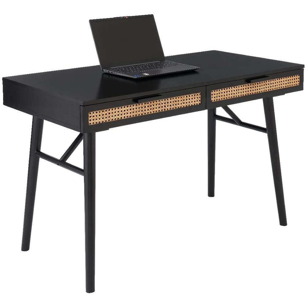 7 Nusa Rattan 1200mm 2 Drawer Desk Black Desks, Tables and Workstations, 7 of 10