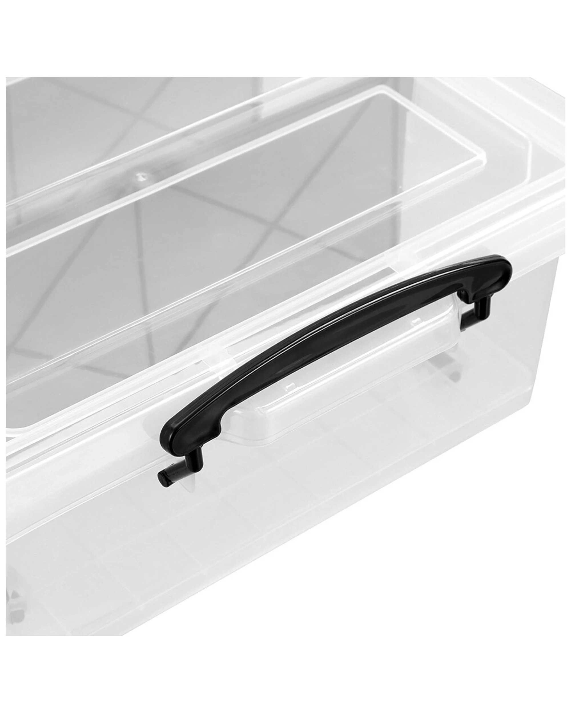 3 Boxsweden 2 Pack 57x38cm 25L 4 Section Compartment Storer Storage Container - - Plain, 3 of 5