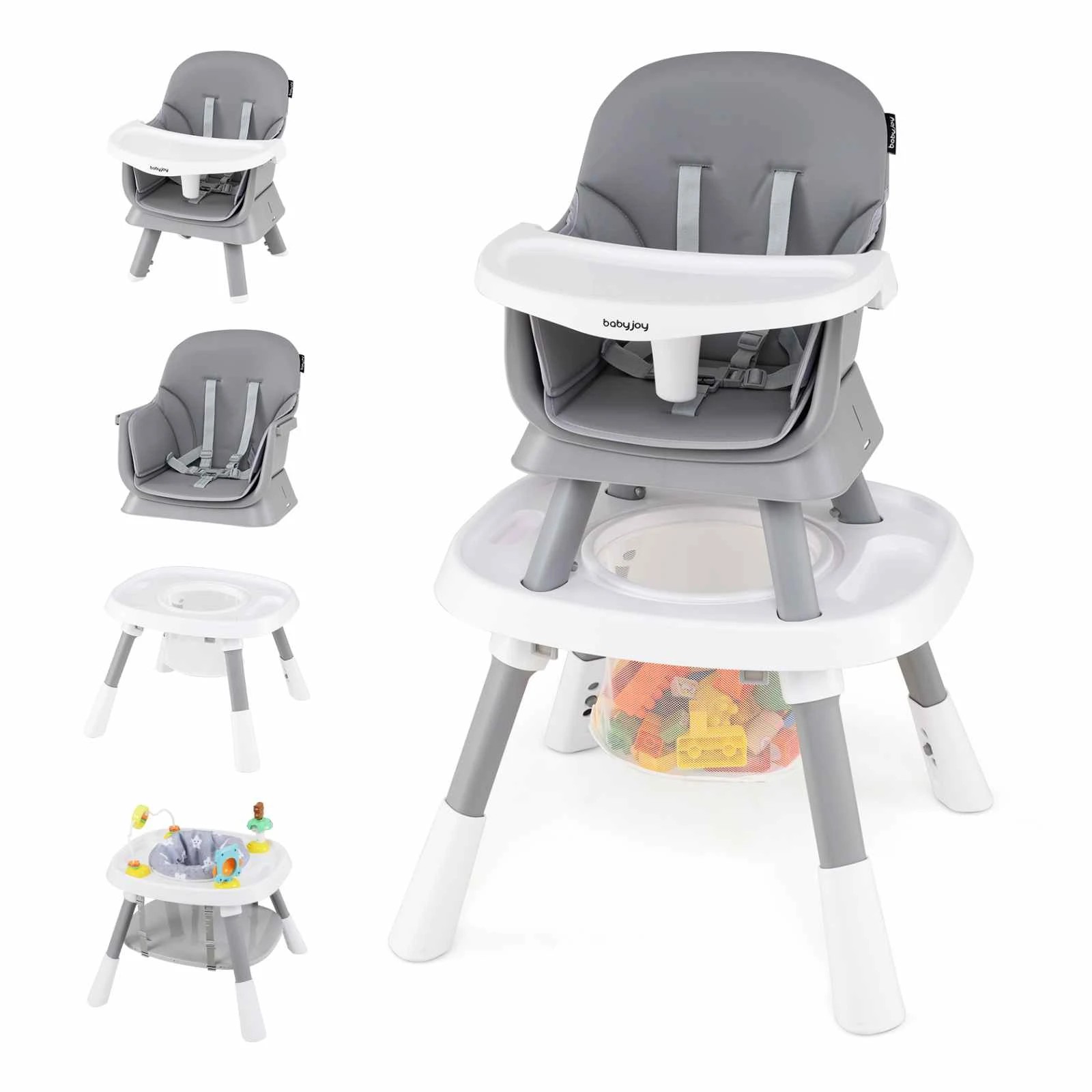 1 Costway 15 in 1 High Chair Convertible Dining Chair Booster Seat - Grey, 1 of 1
