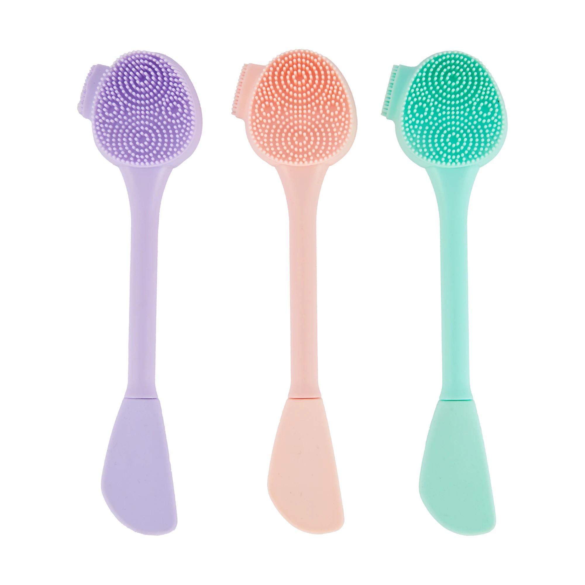 2 OXX Skincare 3 Pack Silicone Face Brushes - Pink, Lilac and Mint, 2 of 3