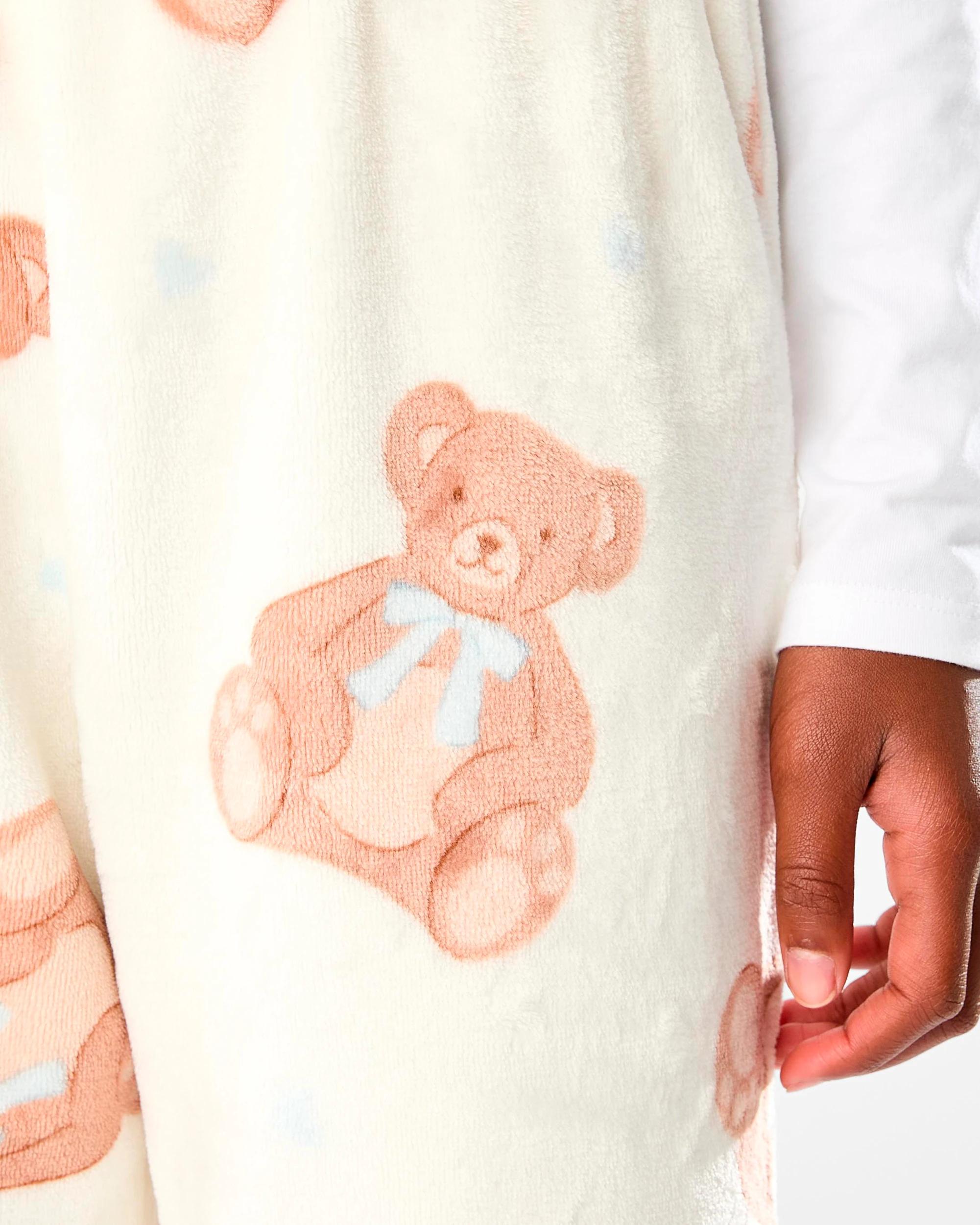 3 Fleece Pants Wht Bears, 3 of 6