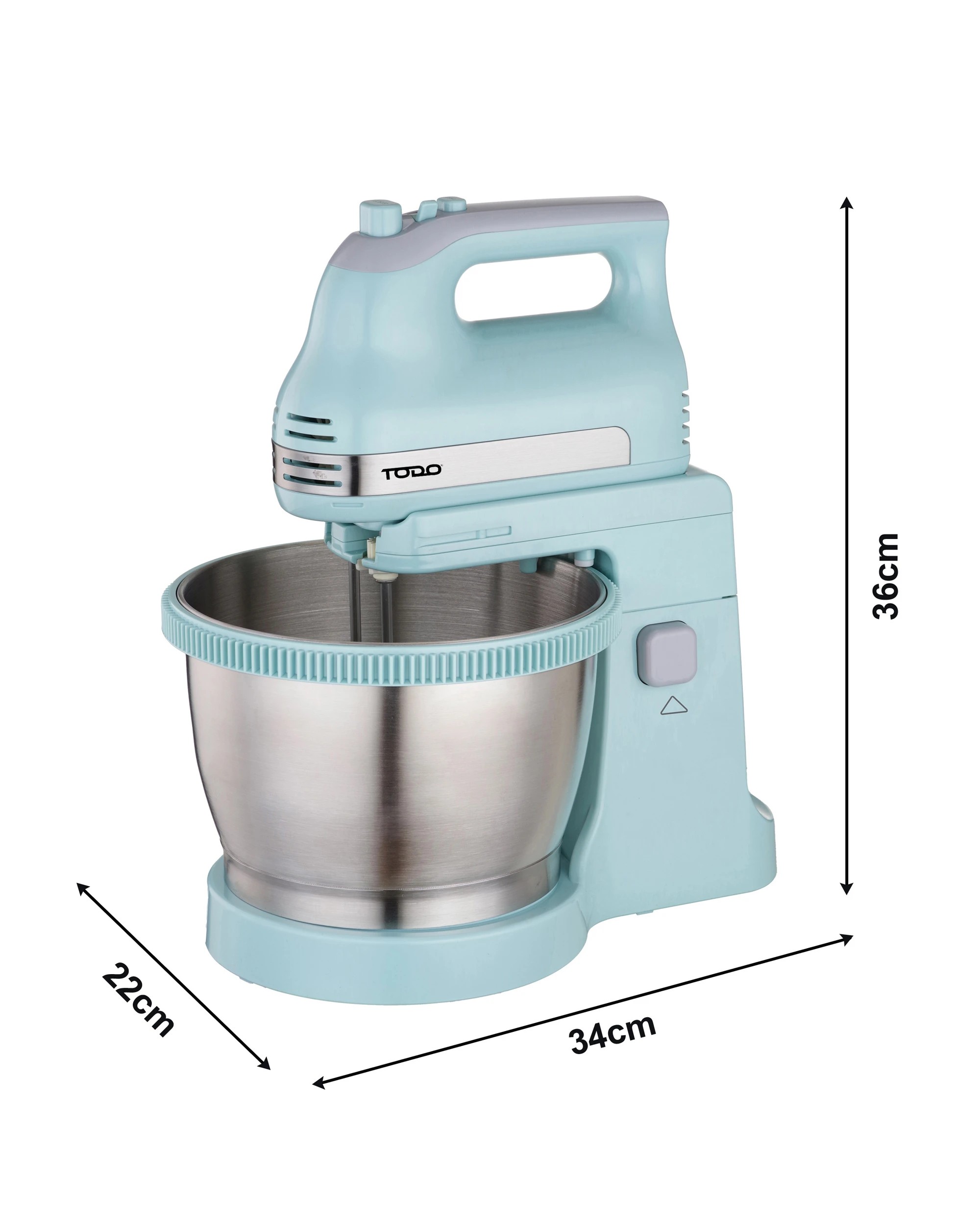 7 TODO 500W Combo Hand Mixer Stand Mixer w/ 3.5L Stainless Steel Bowl - Blue, 7 of 7