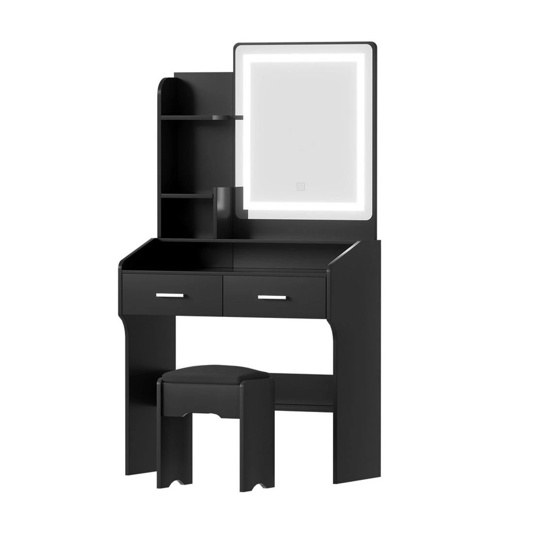 3 Artiss Dressing Table Set Stool Led - Black, 3 of 8