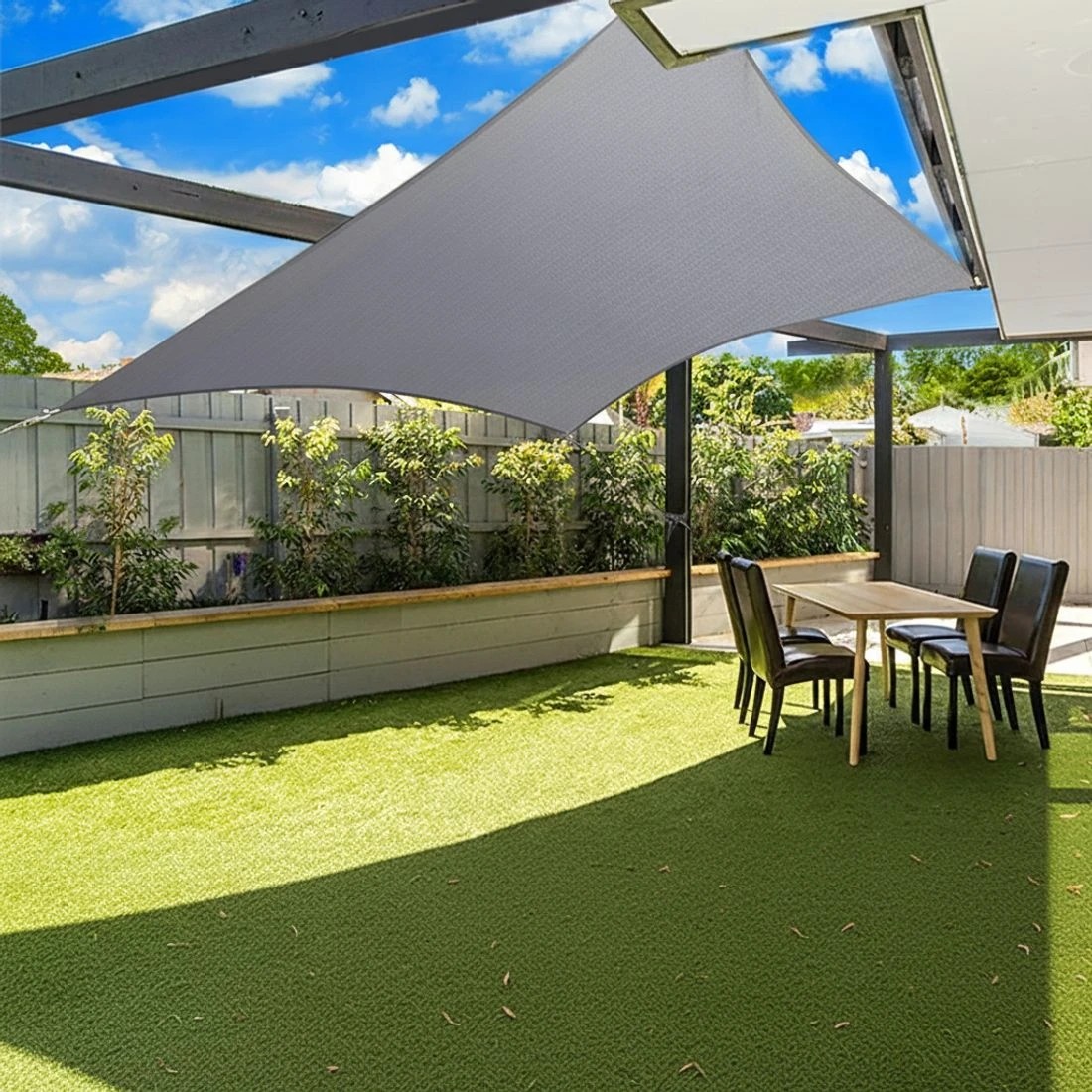 5 Instahut Waterproof Shade Sail Shade cloth Canopy 220GSM 3x8m - Grey, 5 of 6