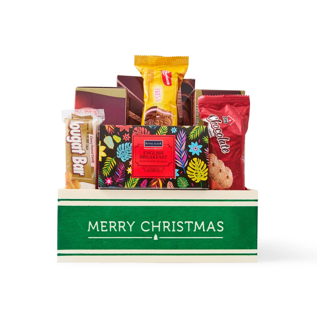 2 Christmas Motif Wooden Crate Hamper, 2 of 6