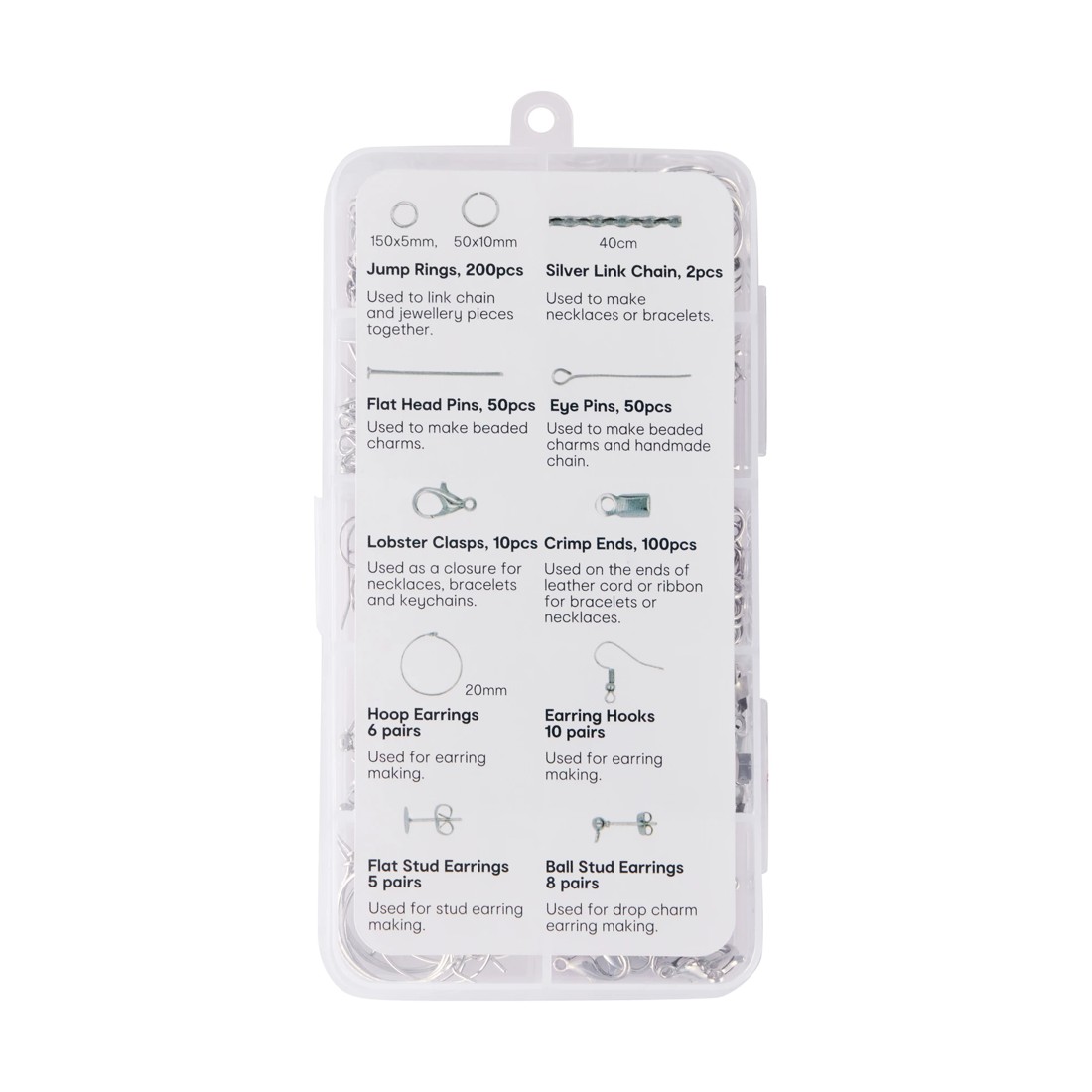 8 Jewellery Making Set - Silver Look, 8 of 8