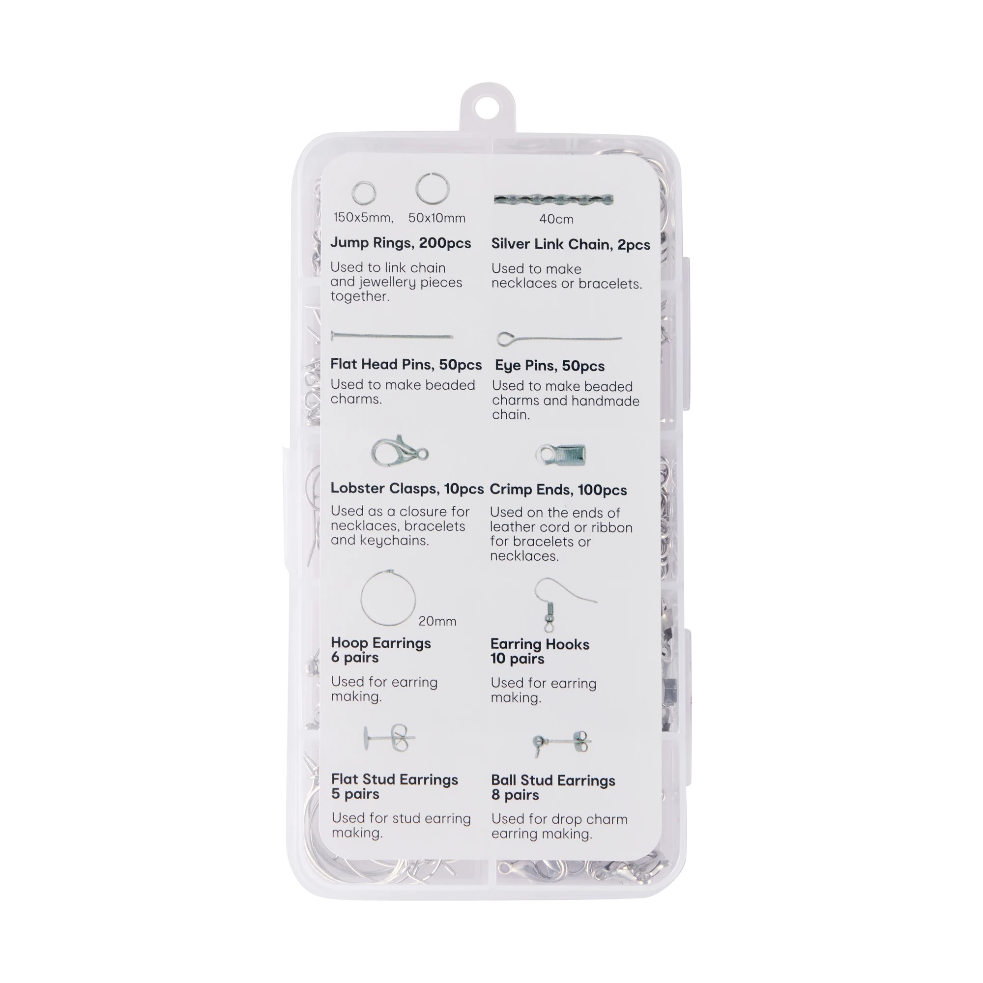 8 Jewellery Making Set - Silver Look, 8 of 8