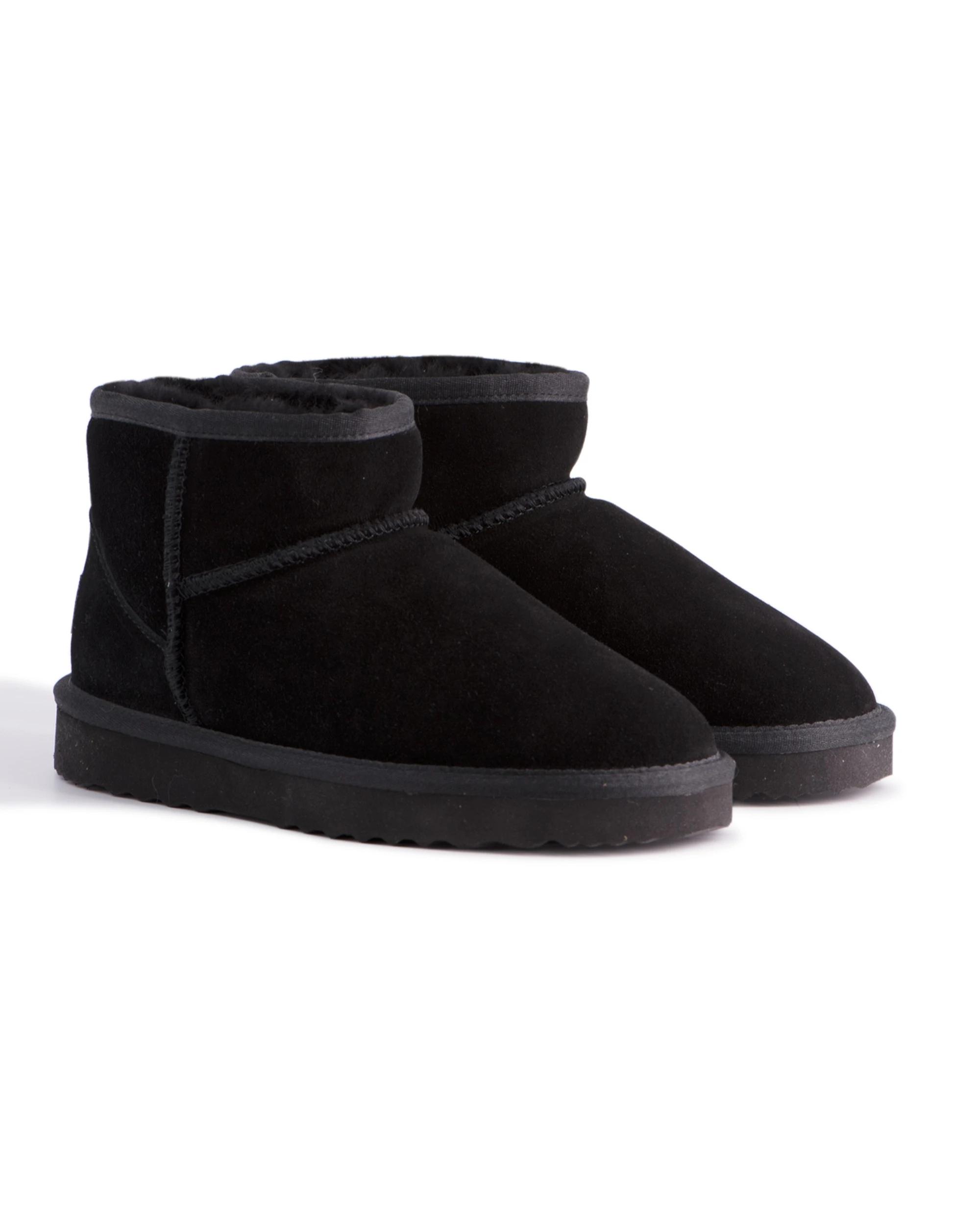 6 AUS WOOLI UGG Short Sheepskin Ankle Boots BLACK, 6 of 7