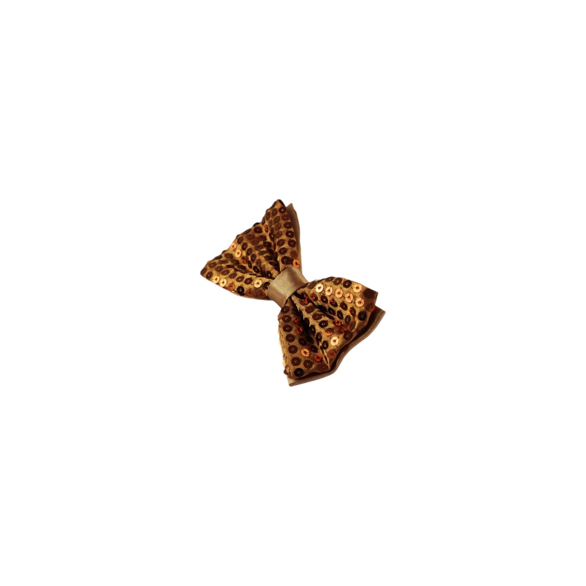 4 Zasel Mens Gold Sequin Patterned Bow Tie - Gold, 4 of 4