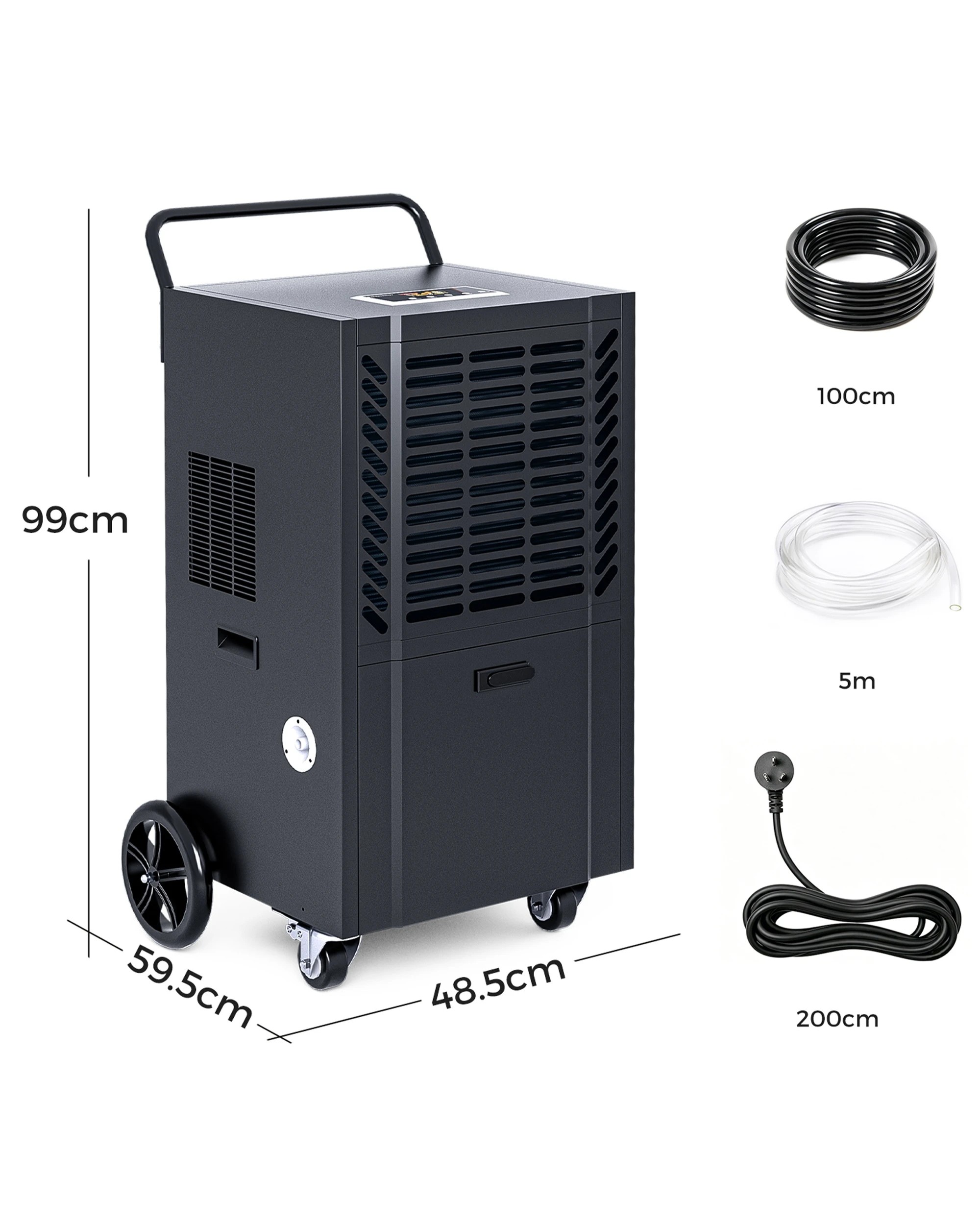 6 Yopower 95L Commercial Dehumidifier with Pump Drainage for 80–300㎡ - Black, 6 of 6