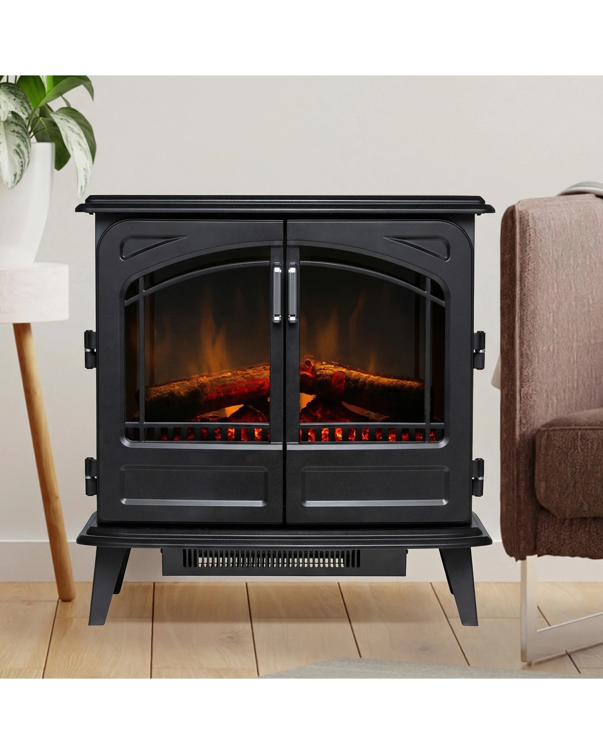 8 Dimplex 2000w 64cm Leckford Electric Stove Optiflame Portable Fireplace Heater
 - Black, 8 of 8