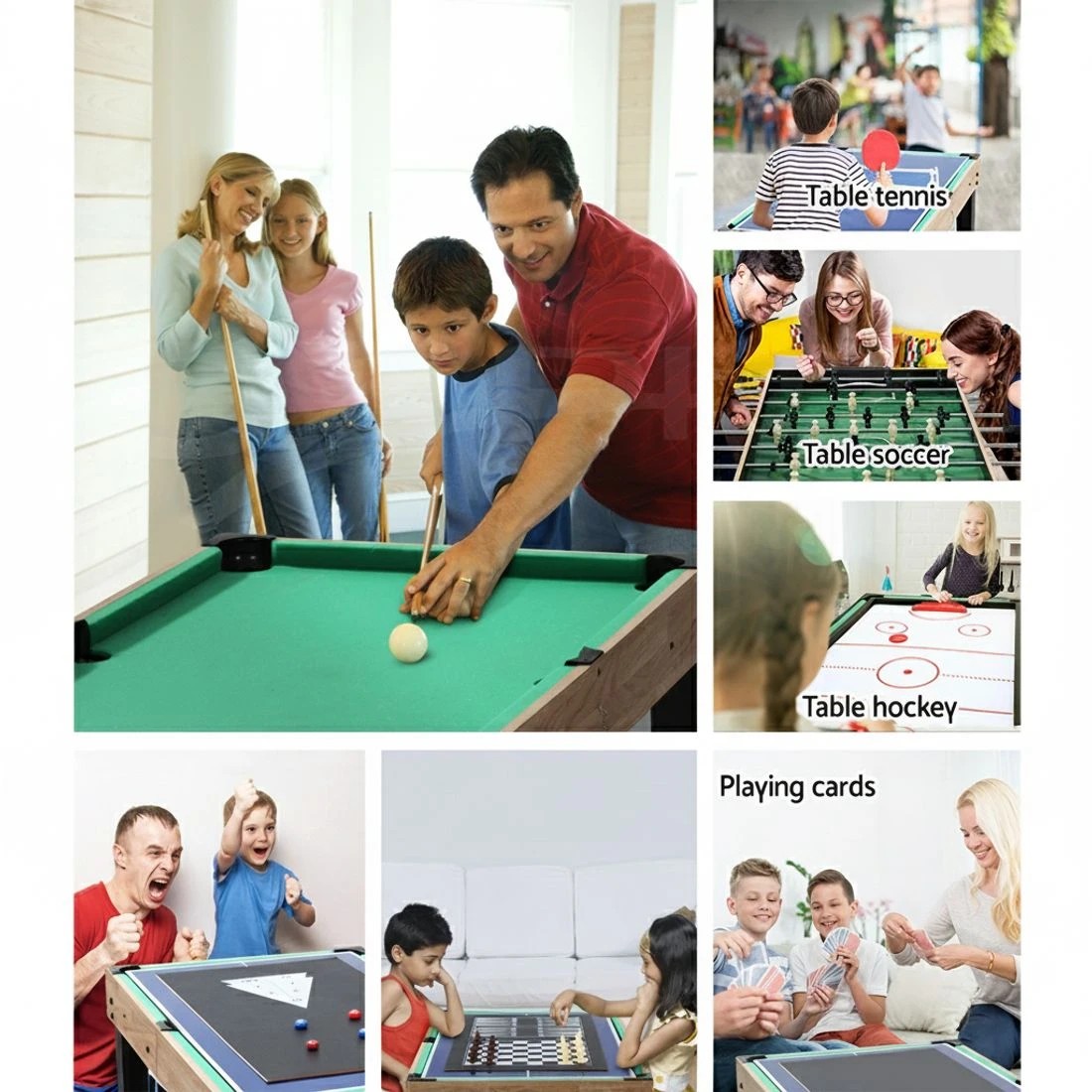 5 Everfit 10-in-1 Games Table Soccer Foosball Pool Table Tennis Air Hockey Chess Cards - Multi, 5 of 7