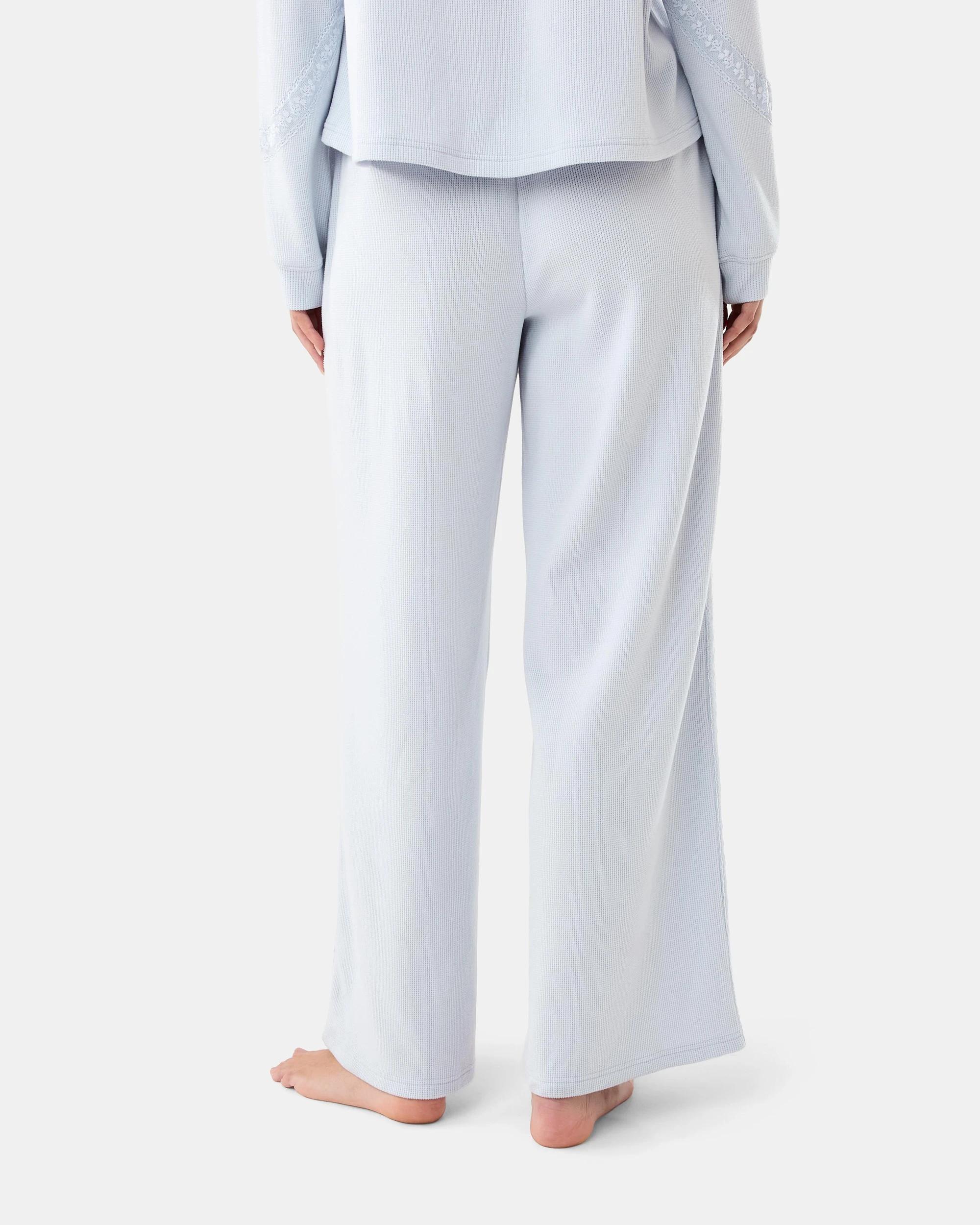 3 Waffle Lace Lounge Pants Halo Blue, 3 of 7