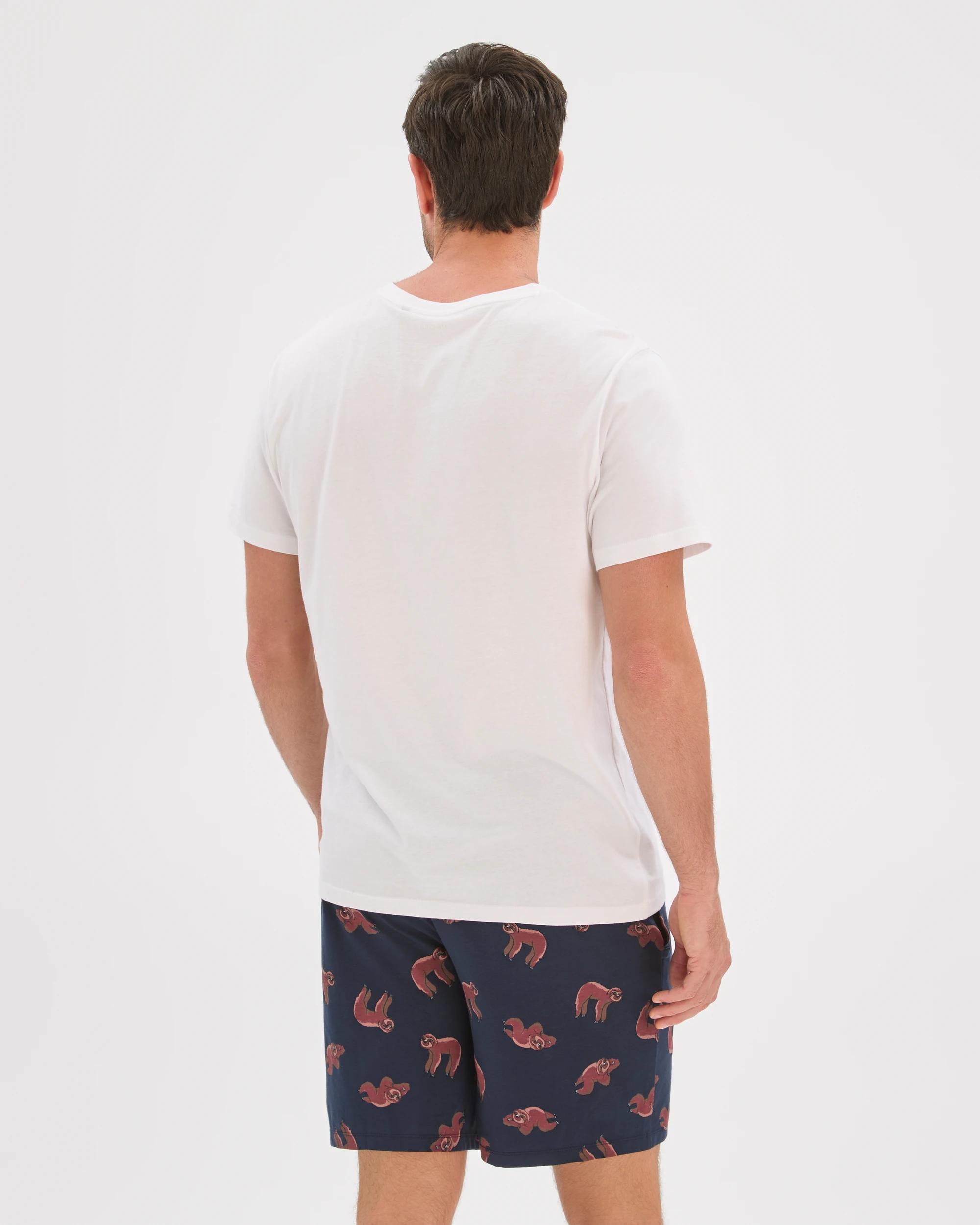 7 Maxx Australian Cotton Printed Jersey Knit Sleep Shorts SLOTH BLUE, 7 of 7