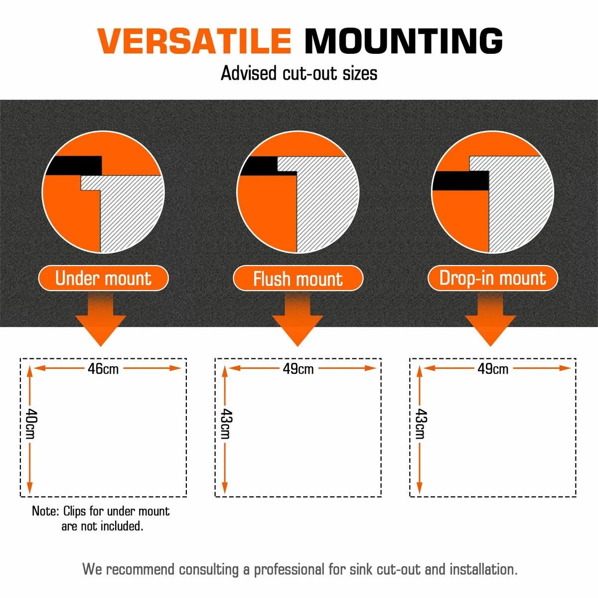 2 LUXSUITE Kitchen Sink Stainless Steel Basin Laundry Drop In Undermount, 2 of 8