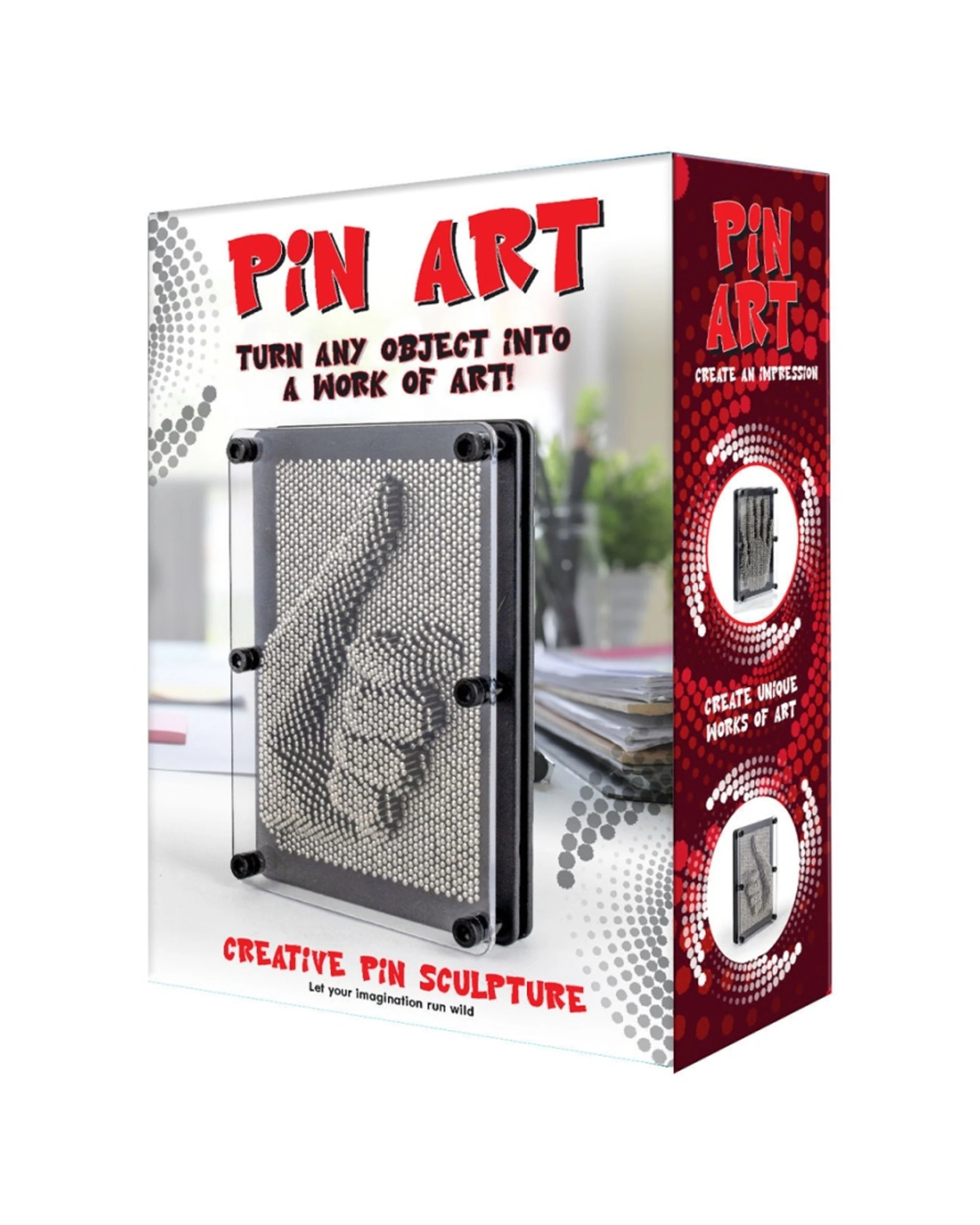3 Lmd Pin Art Metal Childrens Adults Classic Sculpture Toy 5x7cm - Black, 3 of 3