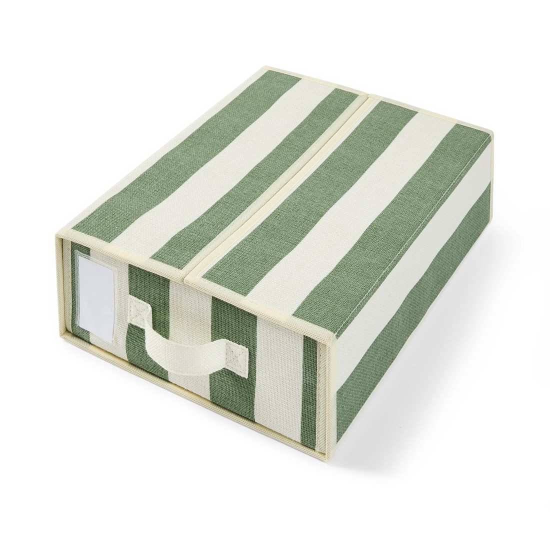 5 Linen Look Bed Linen Box - Green Stripe, 5 of 10