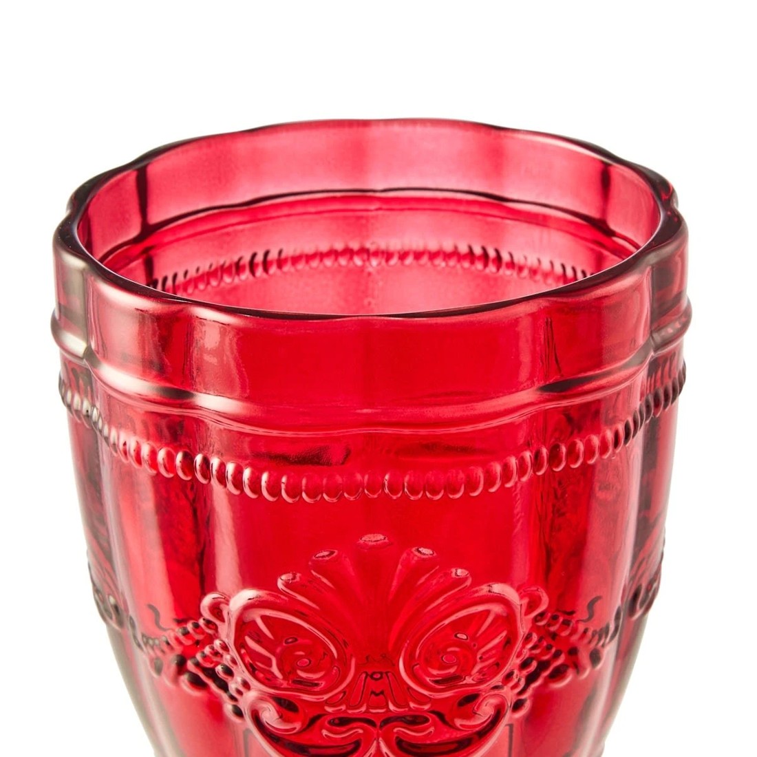 4 6 Red Ornate Tumbler Glasses, 4 of 6
