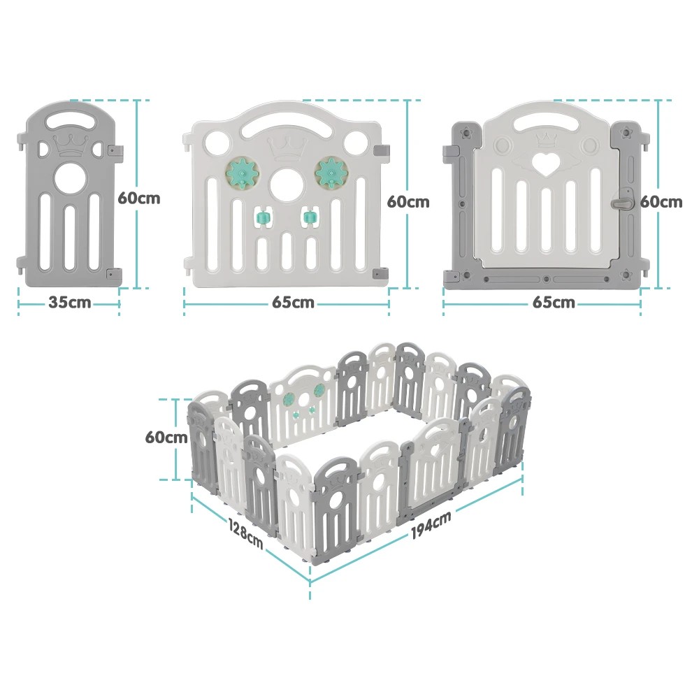 2 Playpals Kids Playpen Baby Safety Gate Toddler Fence Child Play Game 18 Panels - Multi, 2 of 6