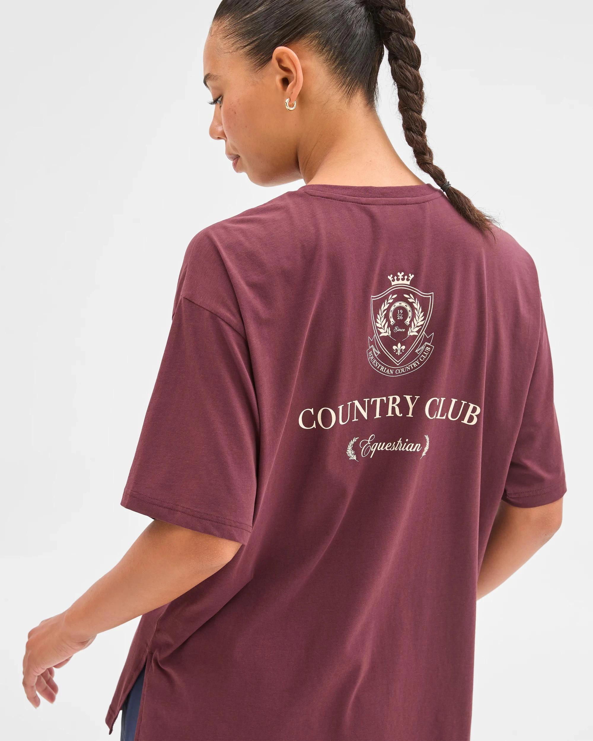5 Target Active Active Australian Cotton Blend Oversized Graphic T-Shirt WINE/EQUESTRIAN CLUB, 5 of 6