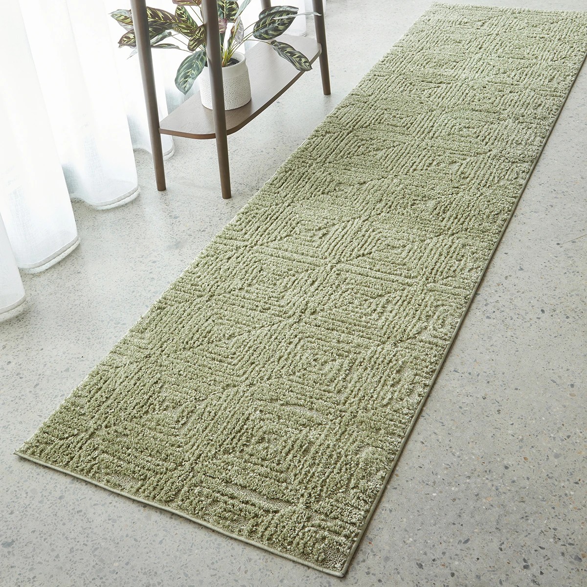 1 Common Ground Rugs Starlet Shilo 400x80cm - Large Runner Power Loomed Rug - Green, 1 of 7