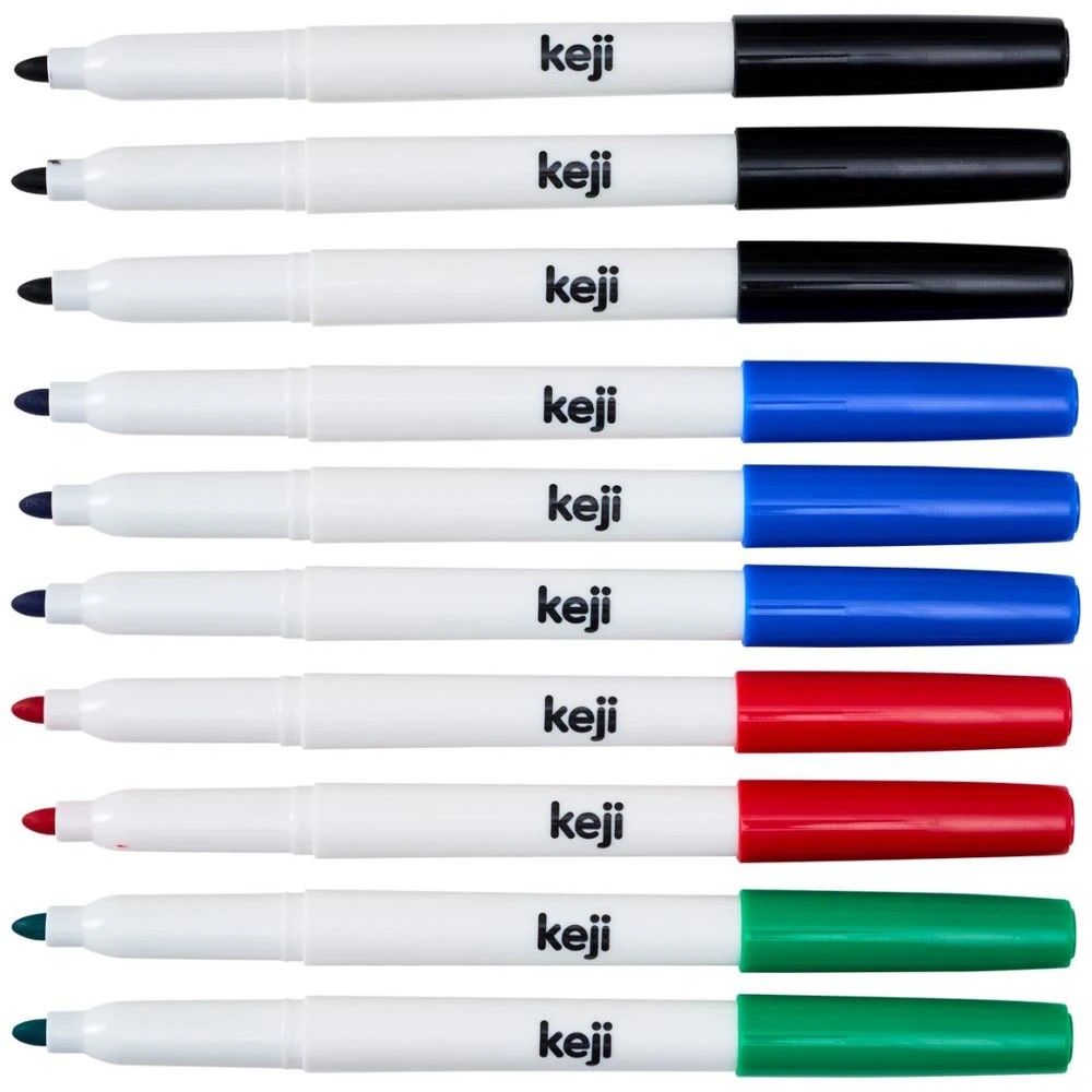 2 Keji Slim Whiteboard Markers 2mm Assorted 10 Pack, 2 of 6
