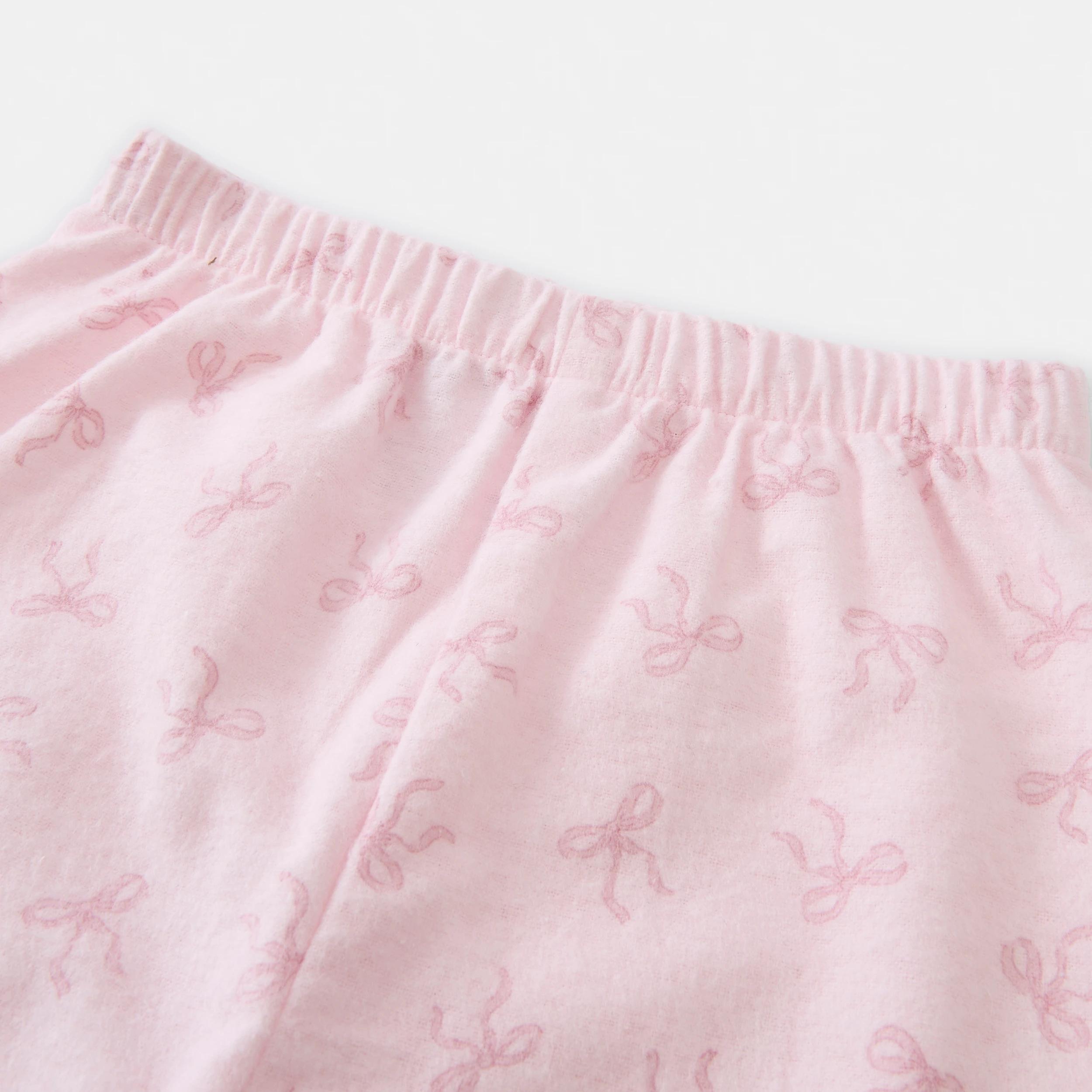 5 Cotton Flannelette Pyjama Set Pink Bow, 5 of 8