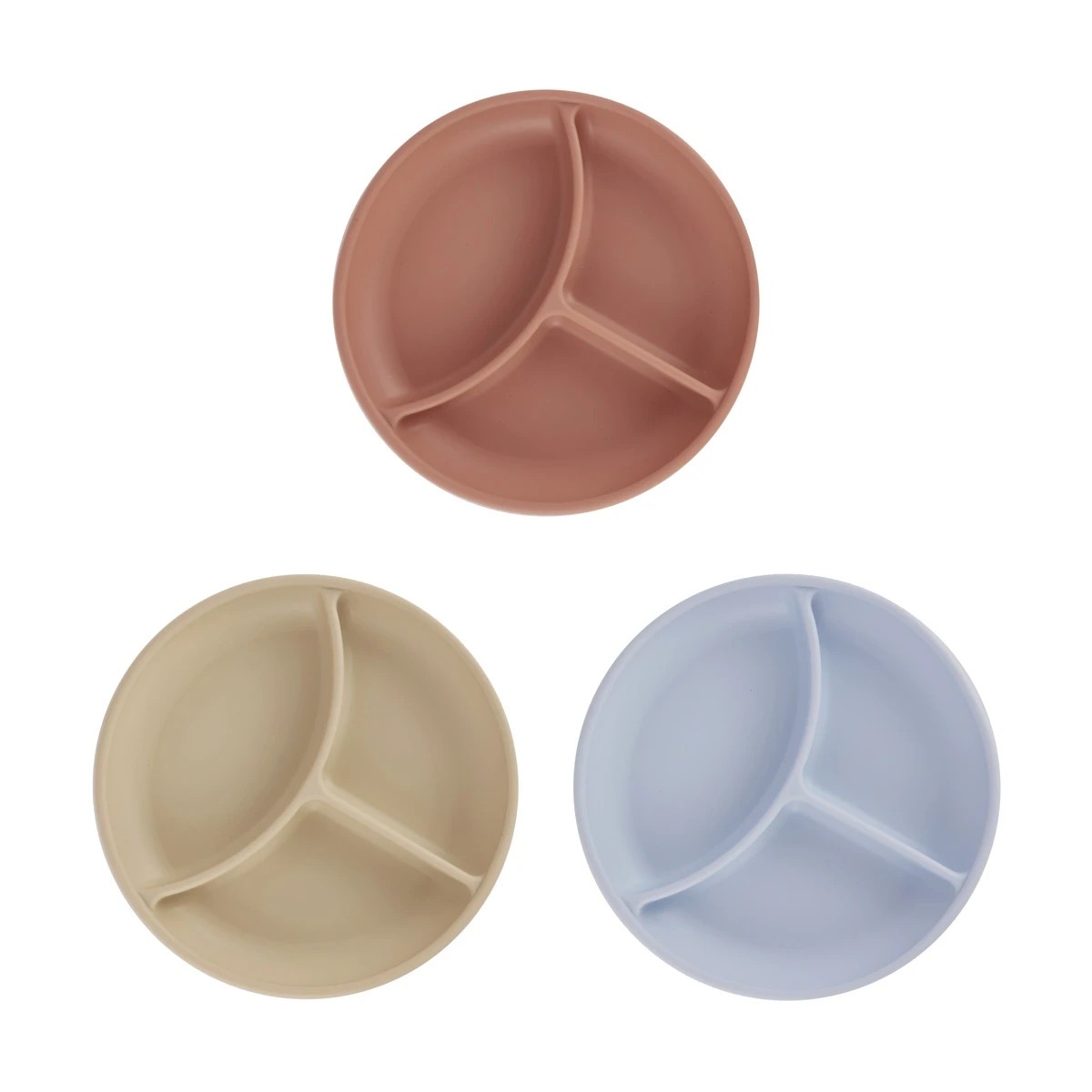 4 Silicone Suction Divided Plate - Assorted, 4 of 6